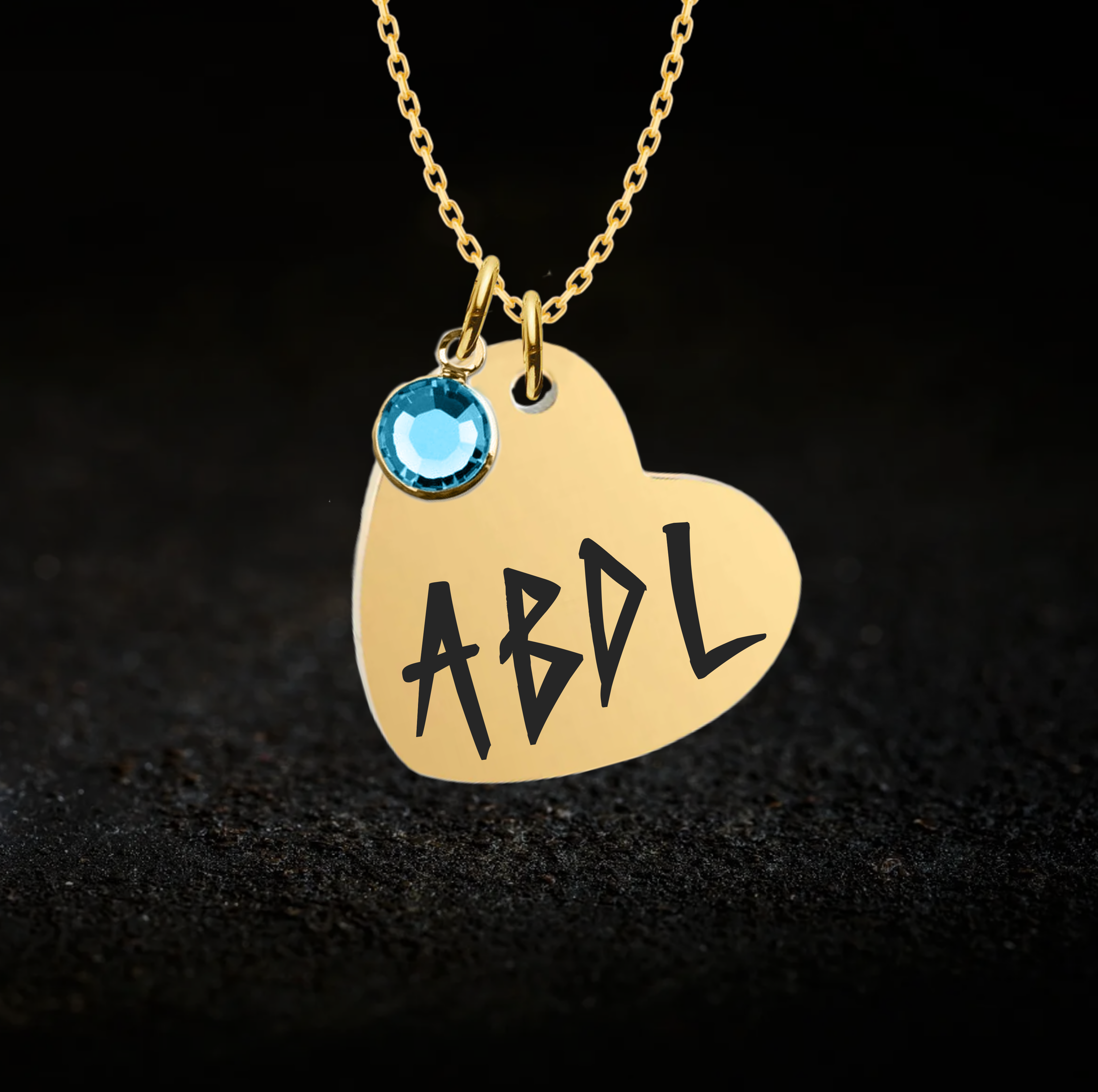 ABDL Heart Necklace, Optional Birthstone