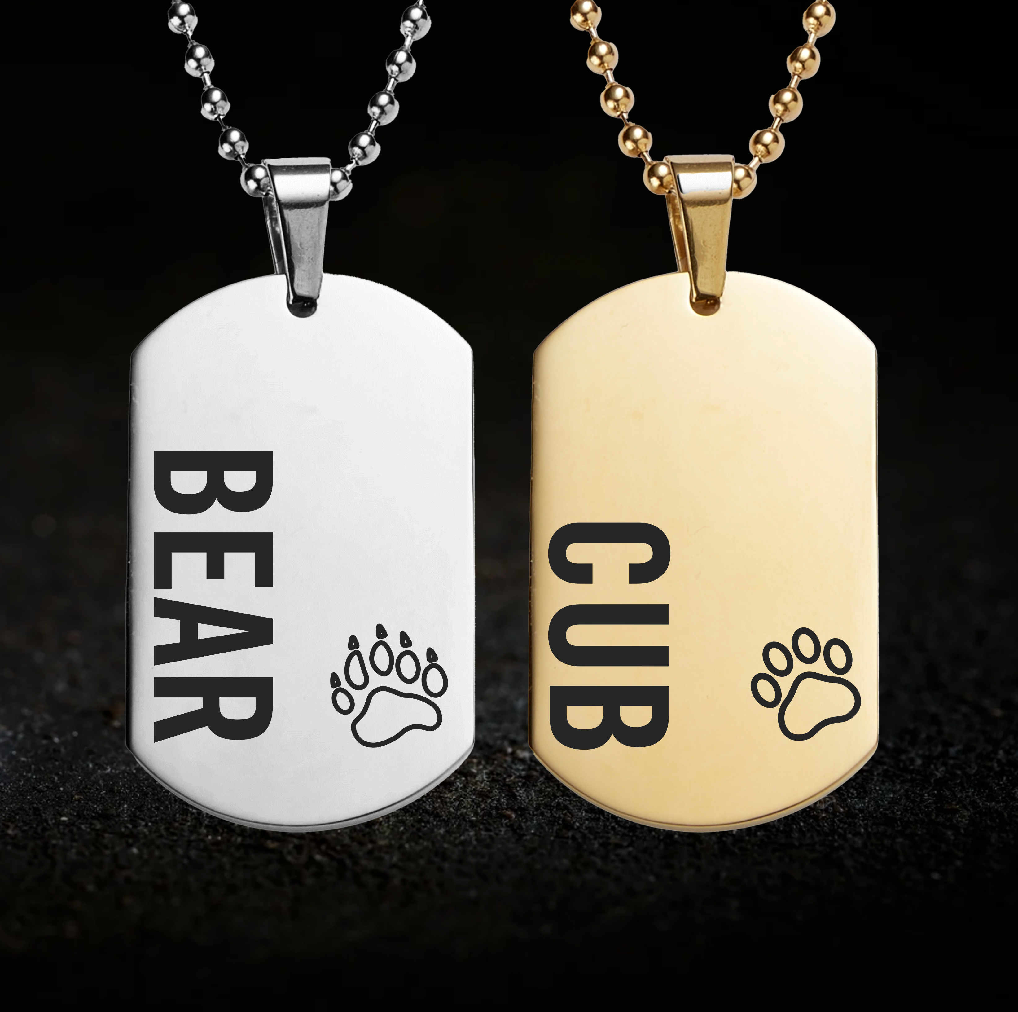 Bear Pride, Bear and Cub Necklace Set