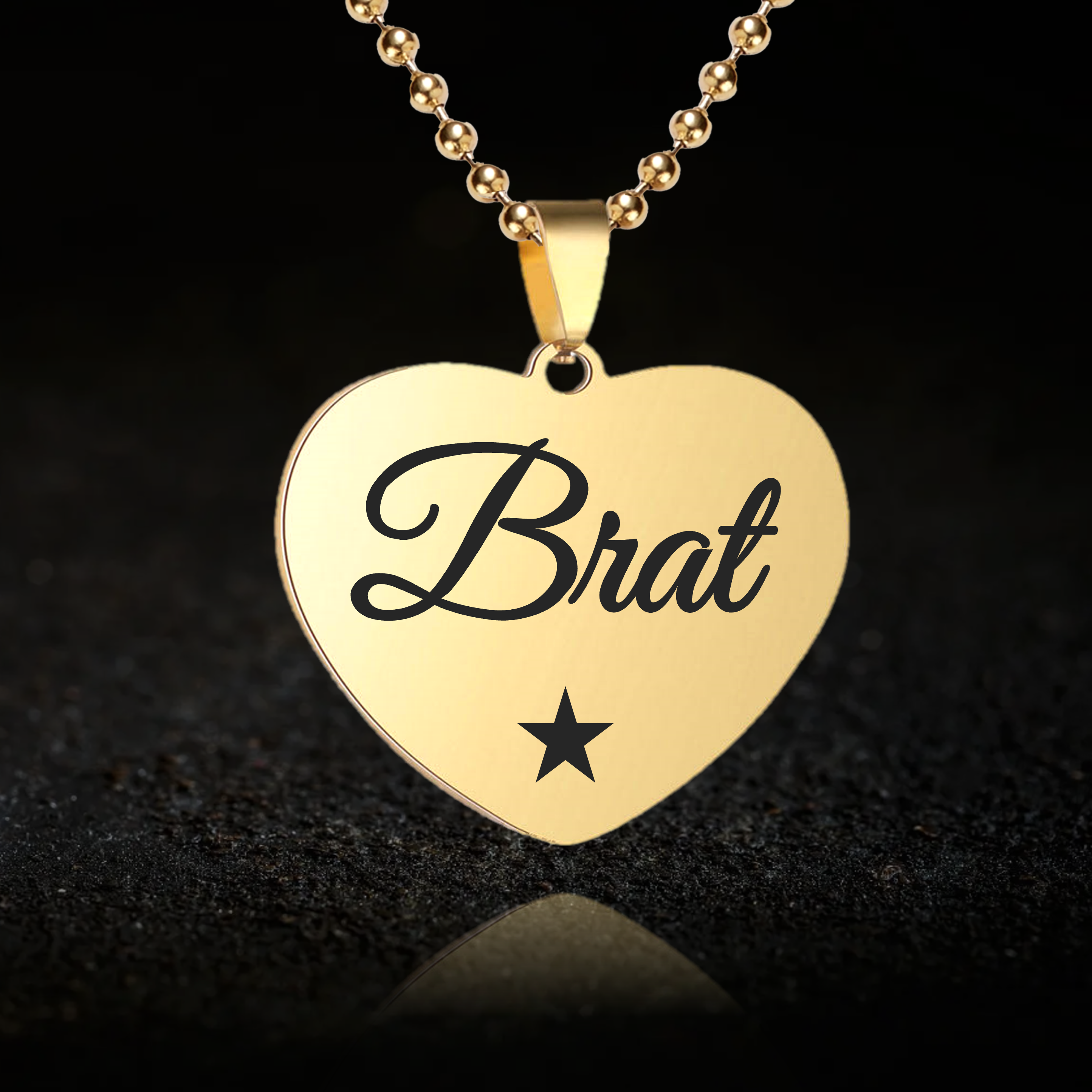 Submissive Obedient Brat, BDSM Heart Necklace