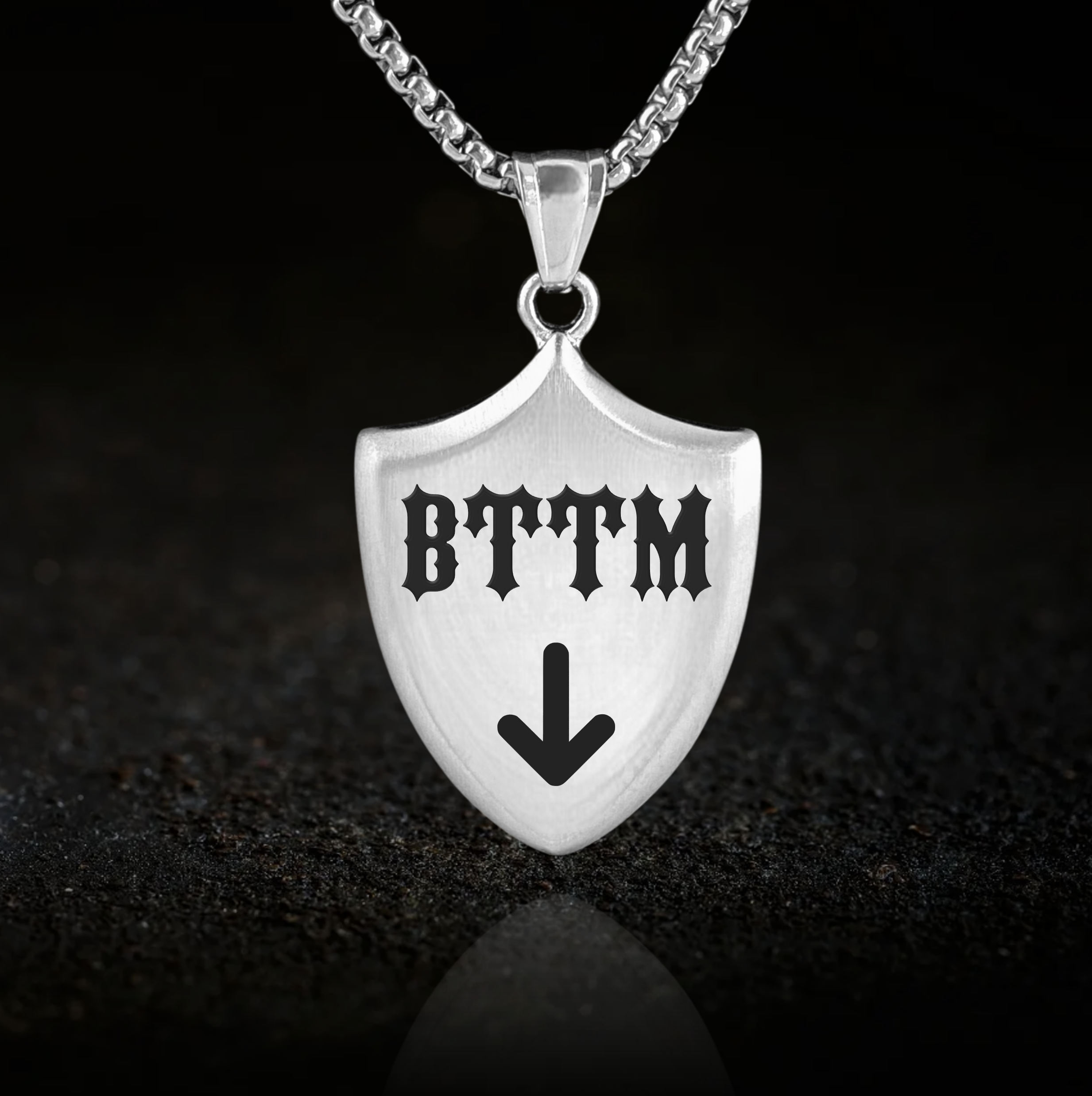 Bottom Boy, Shield Necklace - LGBTQ+ Pendant