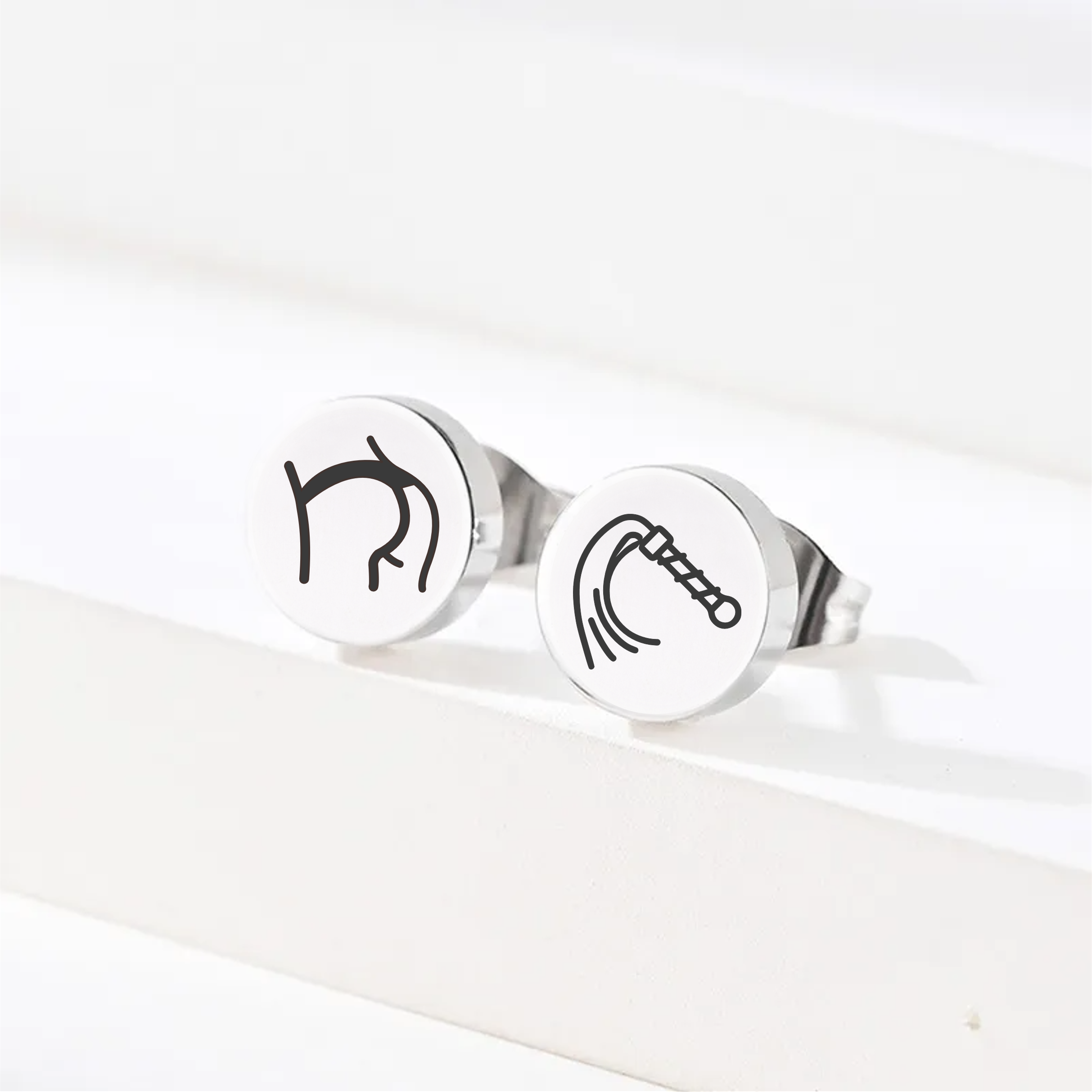 Bottom and Whip, Stud Earrings