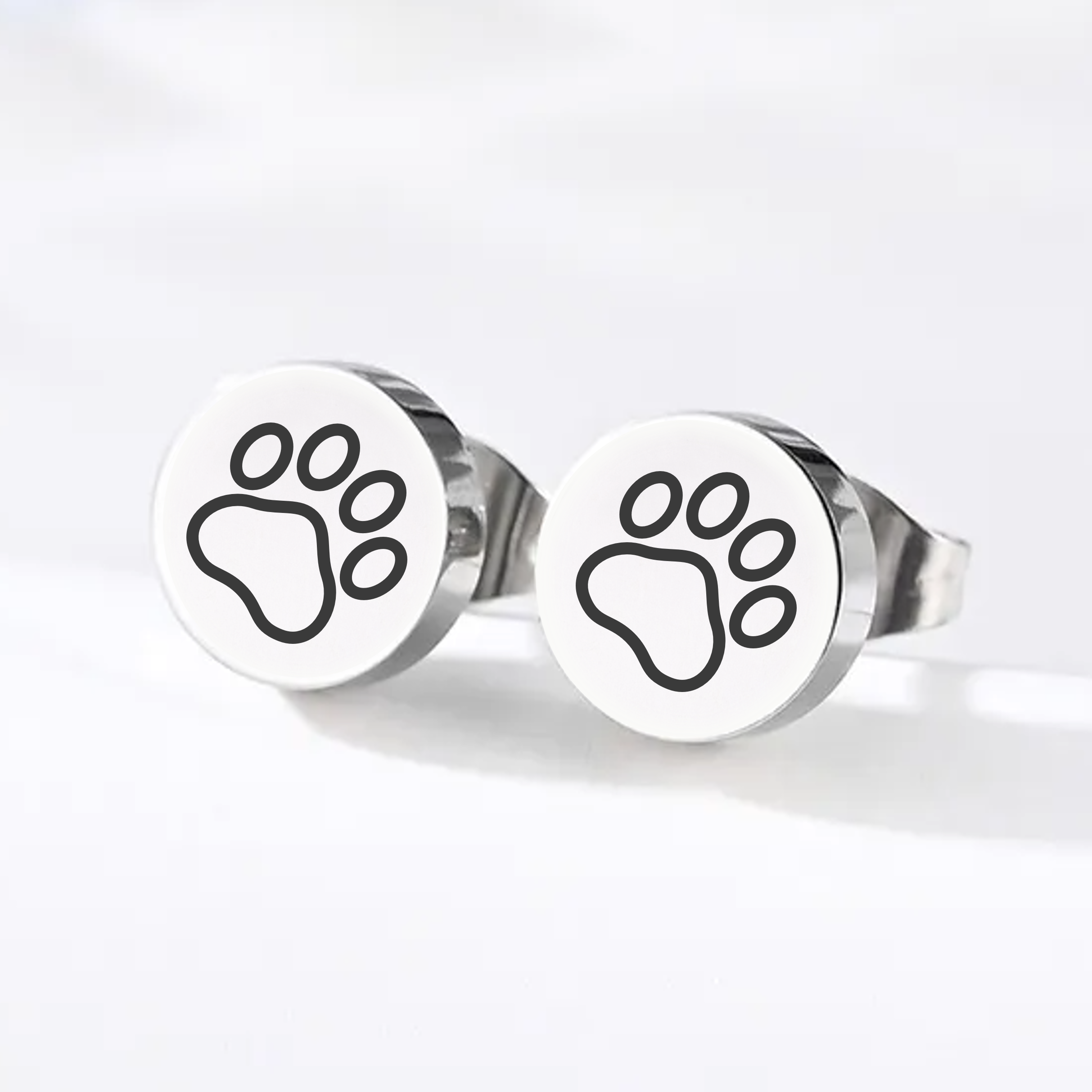 Pup Paw, Stud Earrings
