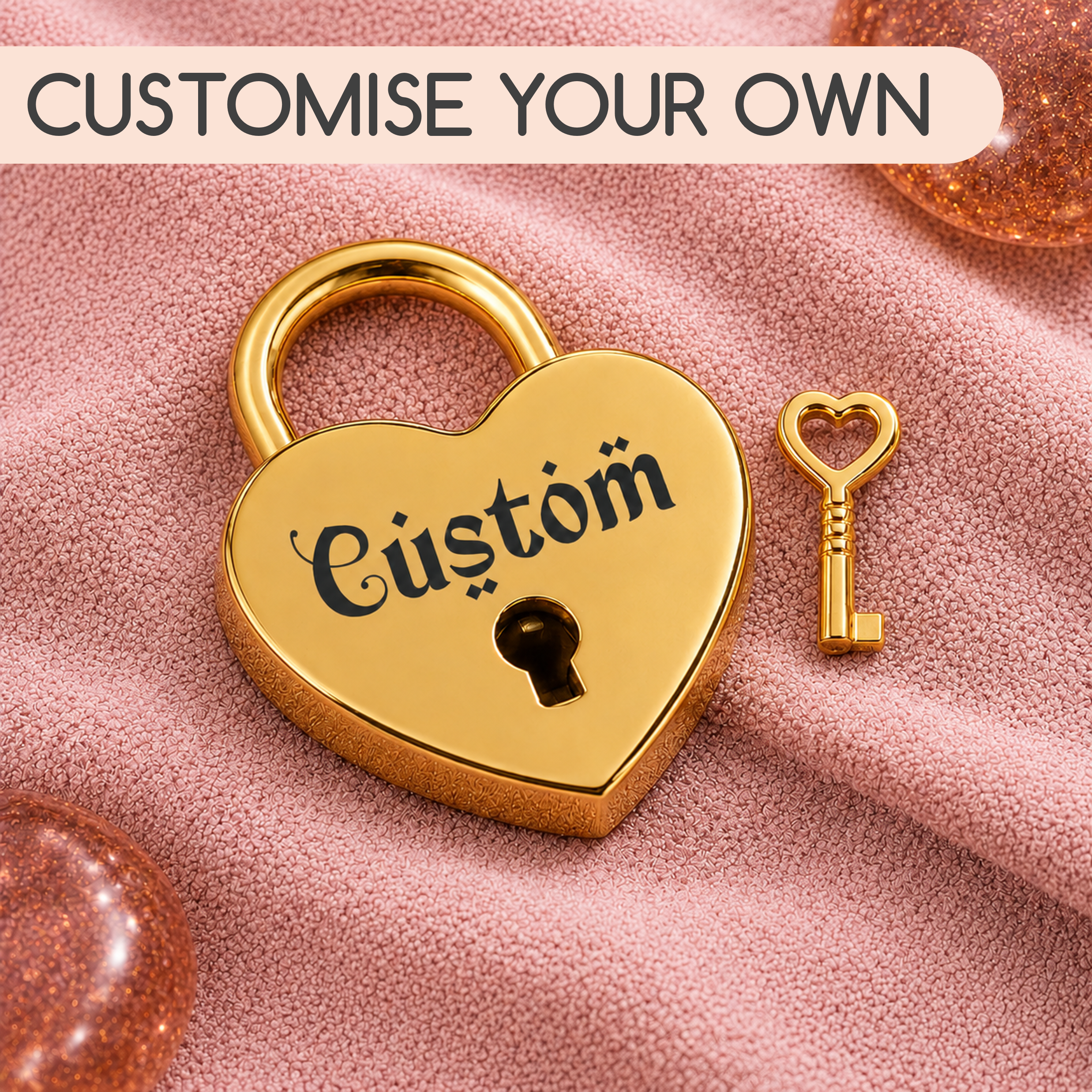 Create your own - Heart Padlock with custom text