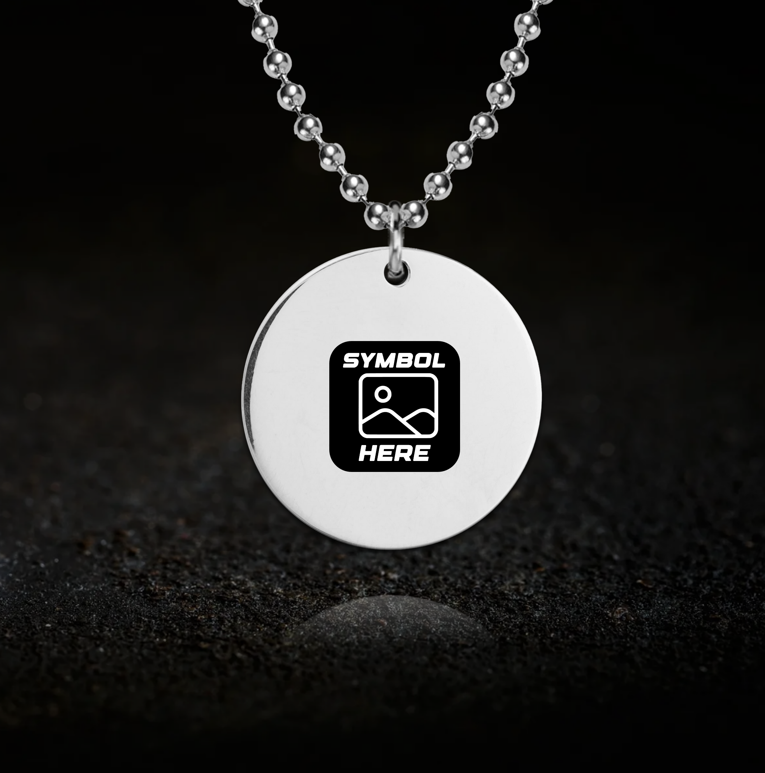 Custom Emblem, Disc Necklace, 16mm