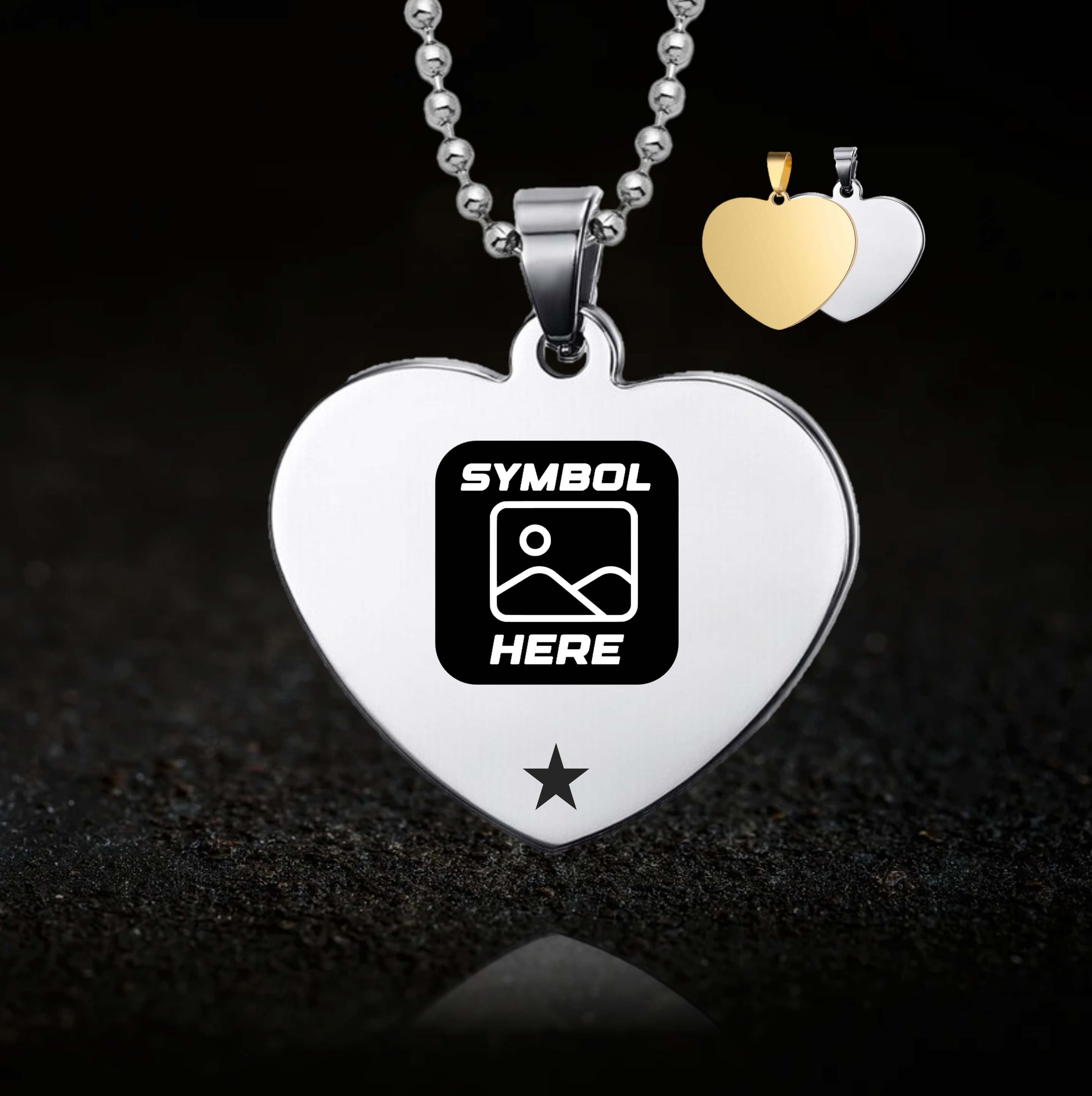 Custom Emblem, Heart Necklace