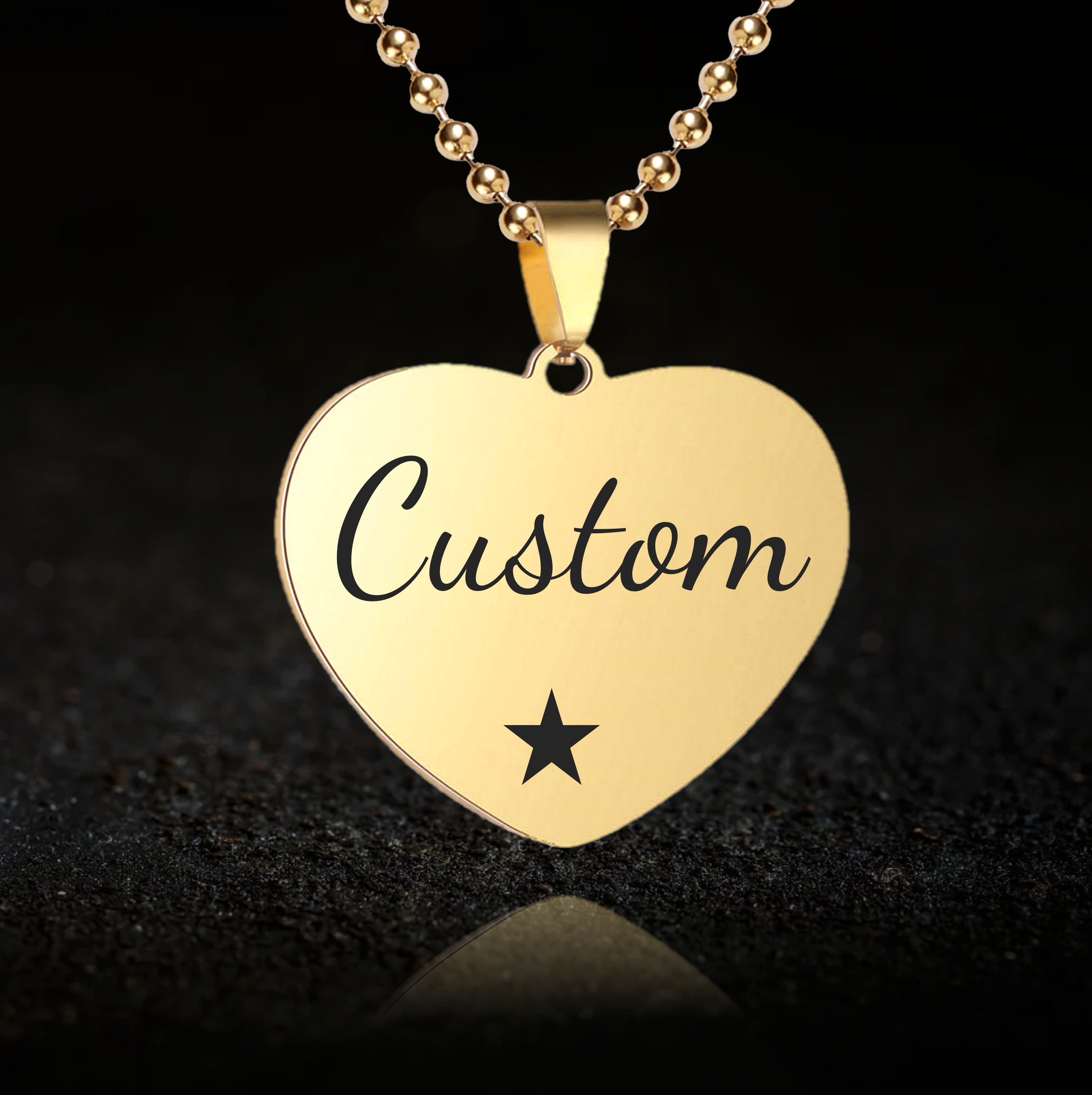 Custom Text Heart Necklace (1 row of text)