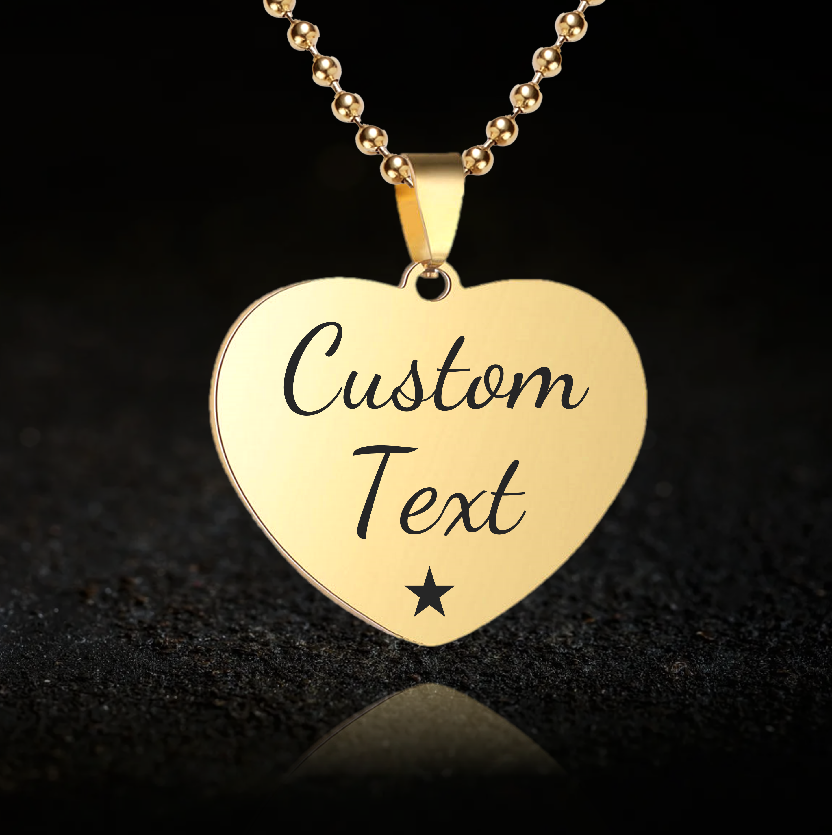 Custom Text Heart Necklace (2 rows of text)