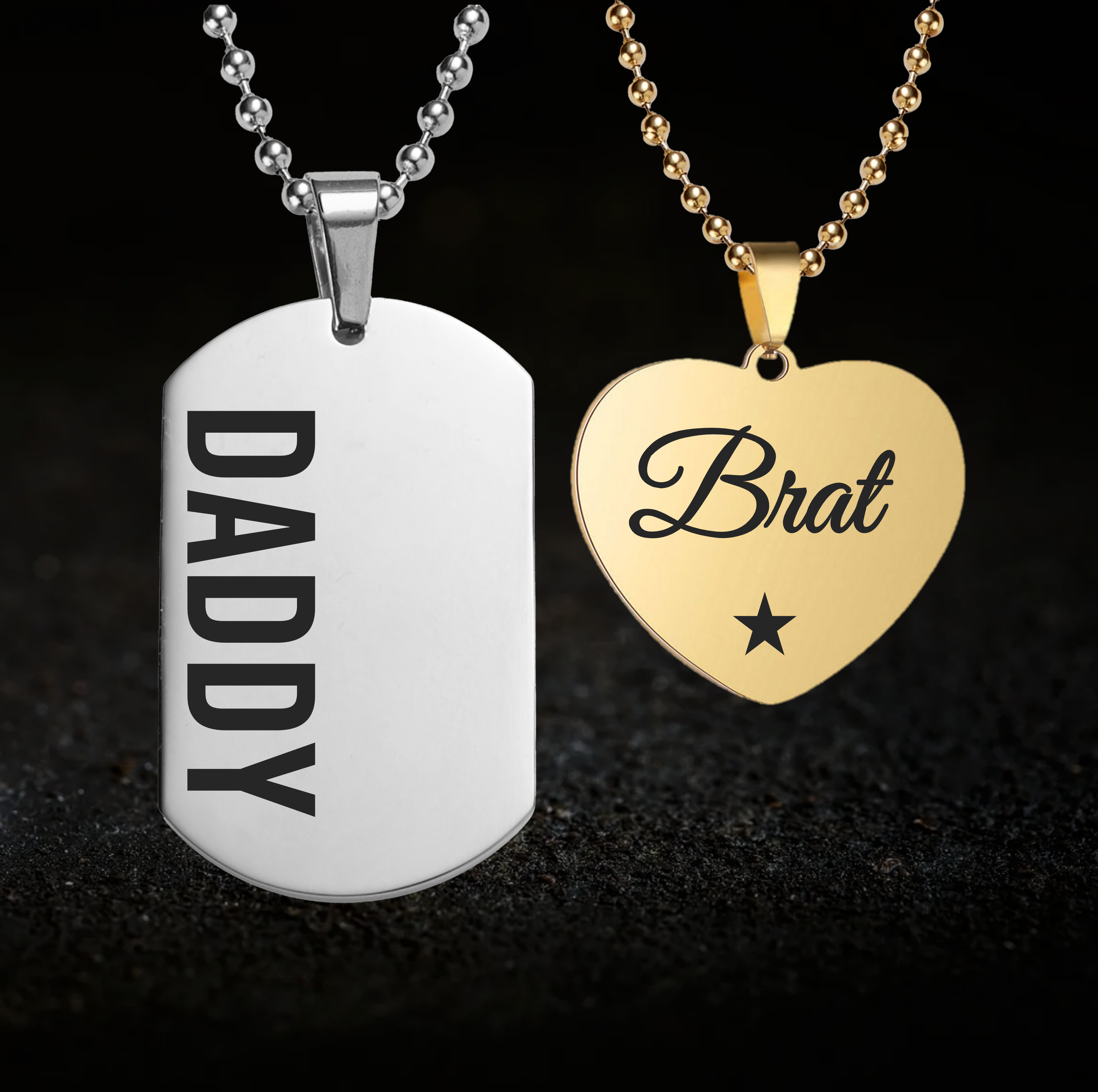 Daddy and Submissive Brat, Necklace Set - DDLG