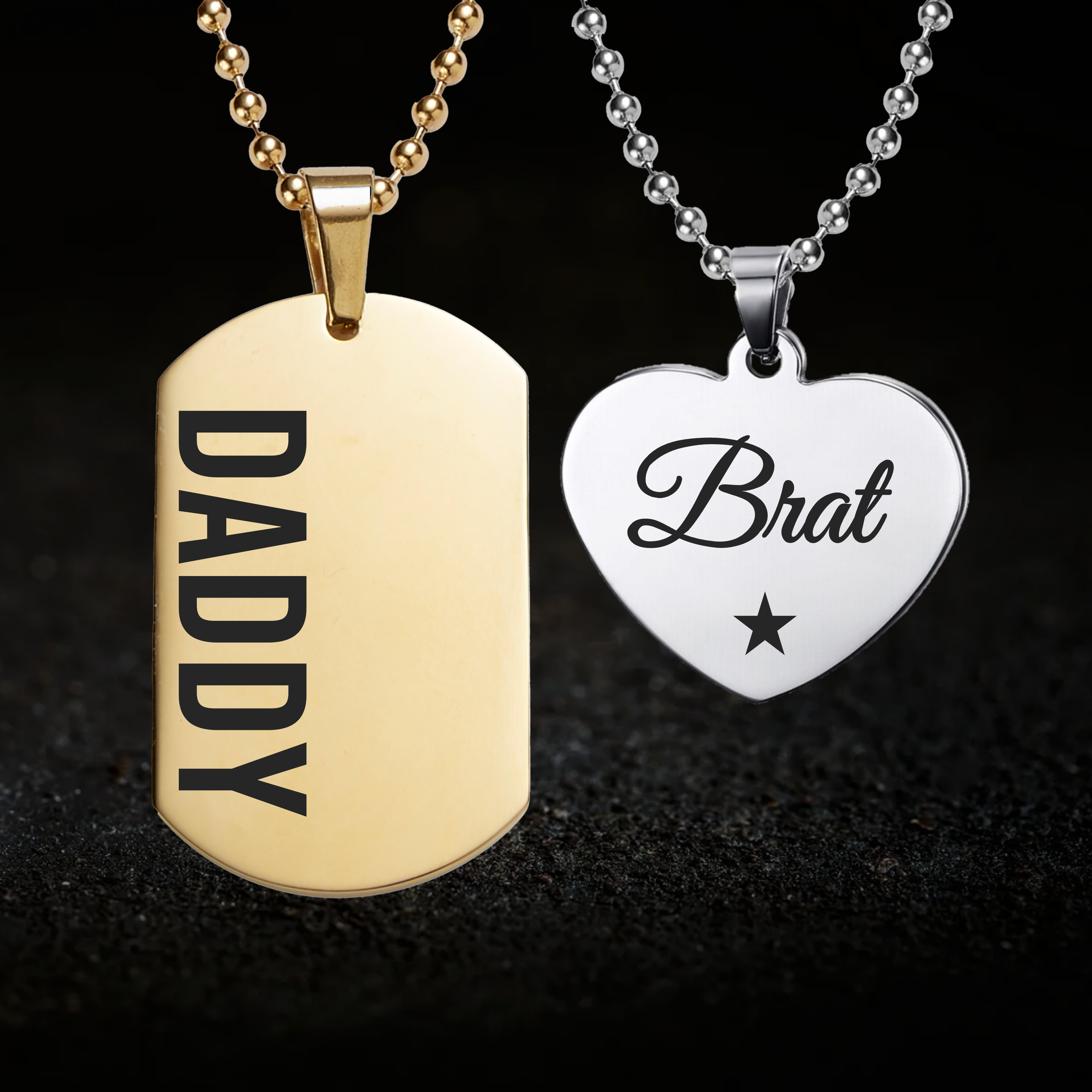Daddy and Submissive Brat, Necklace Set - DDLG