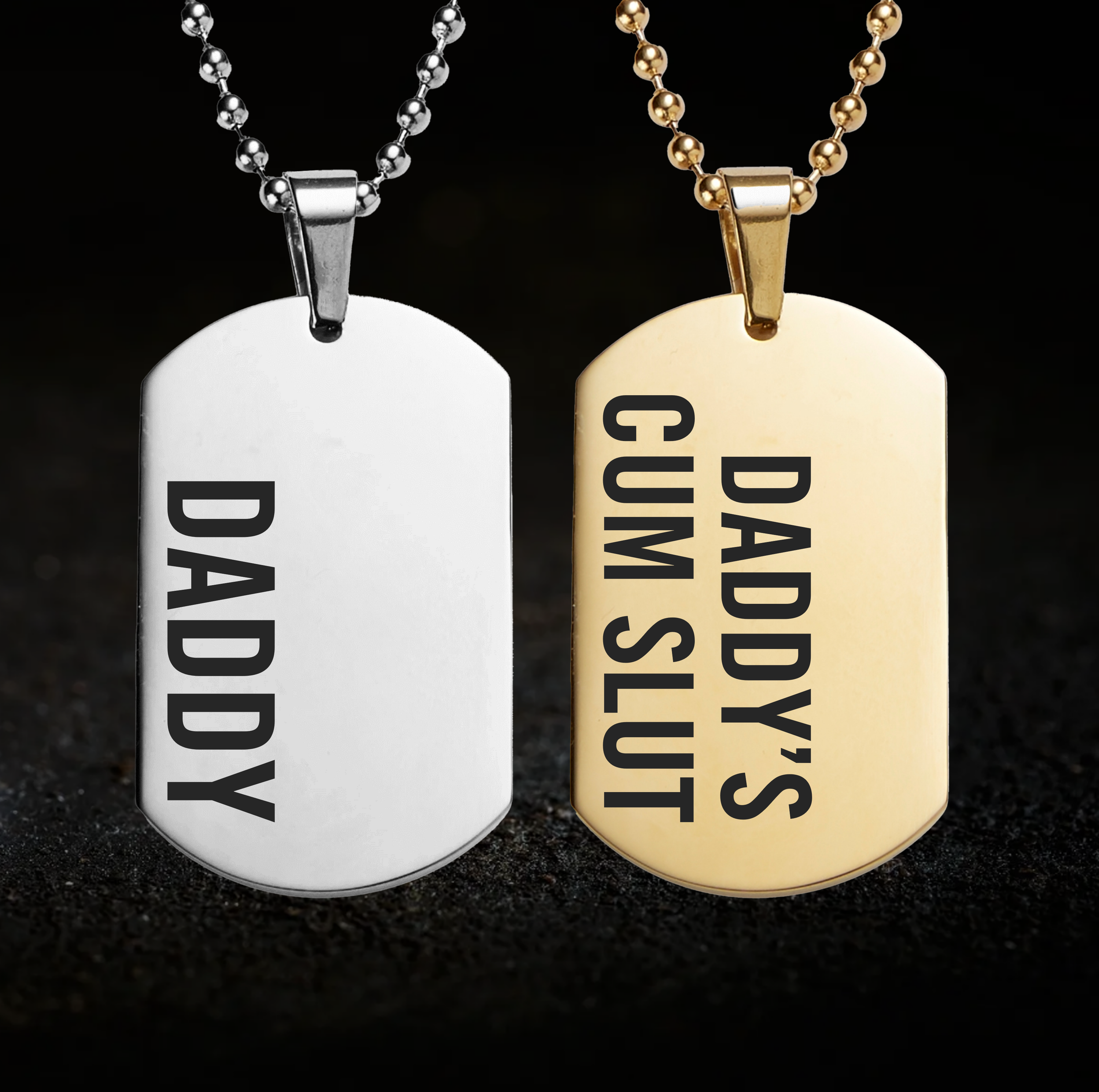 Daddy and Daddy's Obedient Cum Slut Necklace Set