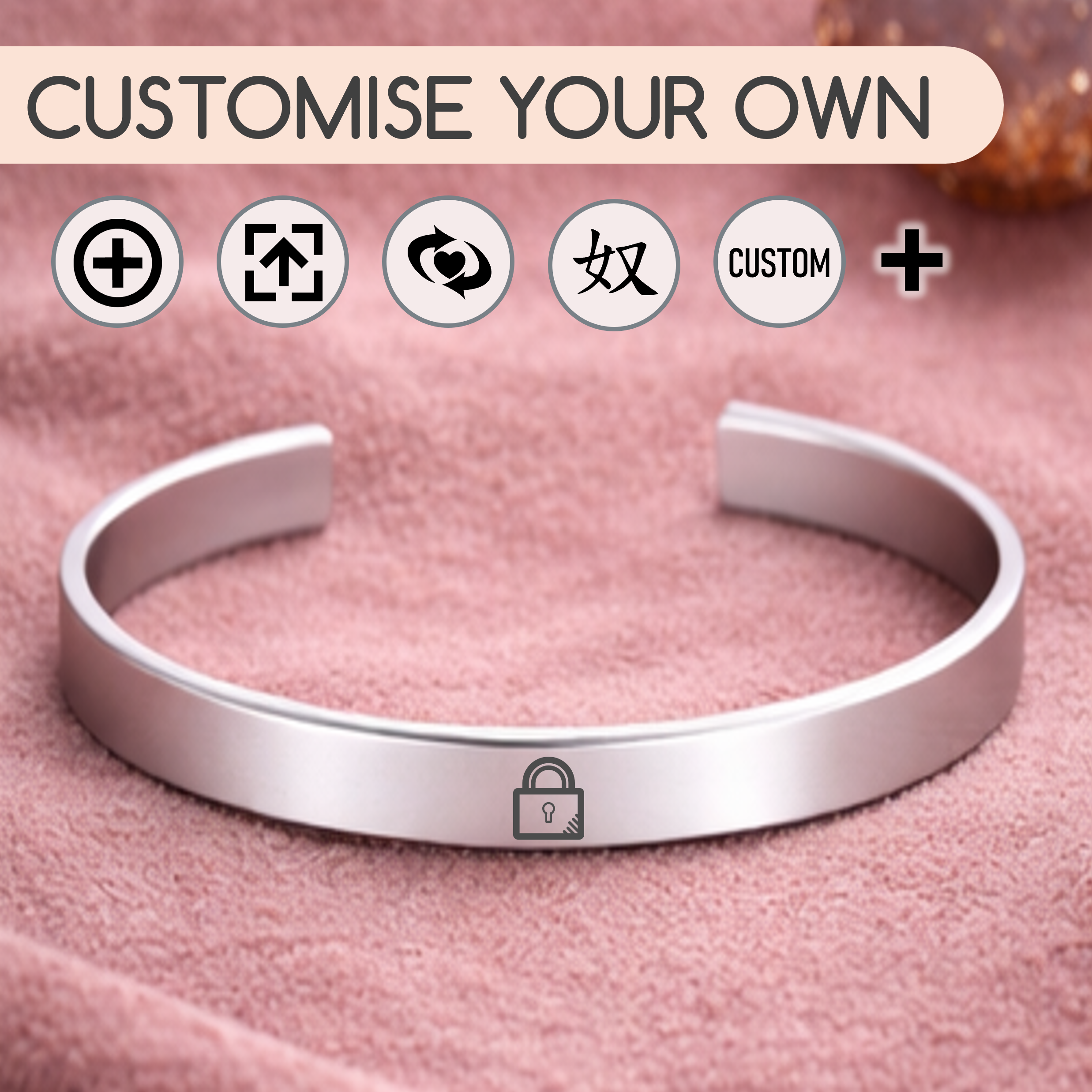 Create your own - Custom Symbol Cuff Bracelet