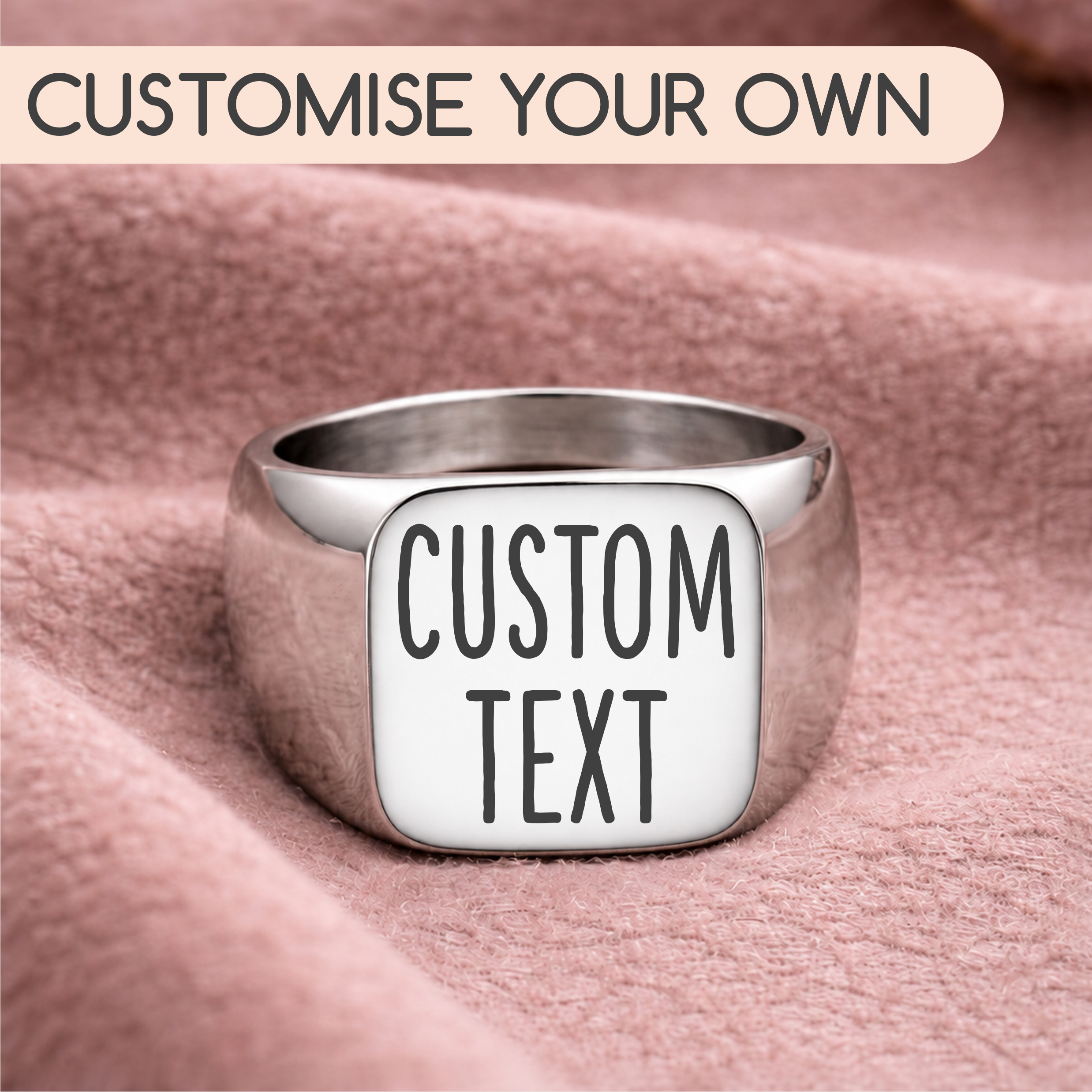 Create your own - Dynamic Text Signet Ring