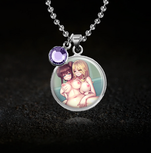 erotic lesbian anime pendant necklace
