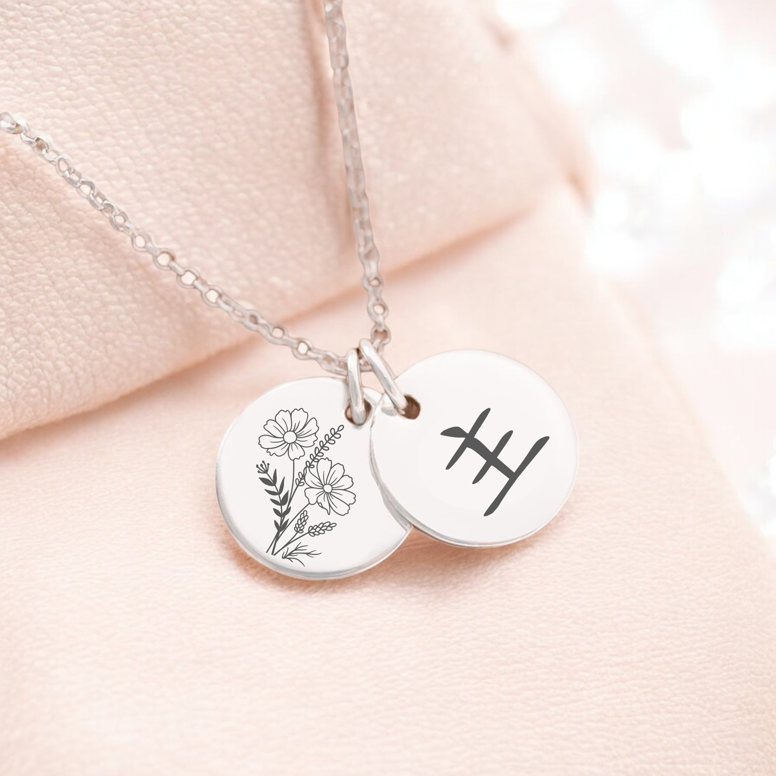 BDSM, Birth Flower Hybrid Necklace - Choice of Symbols
