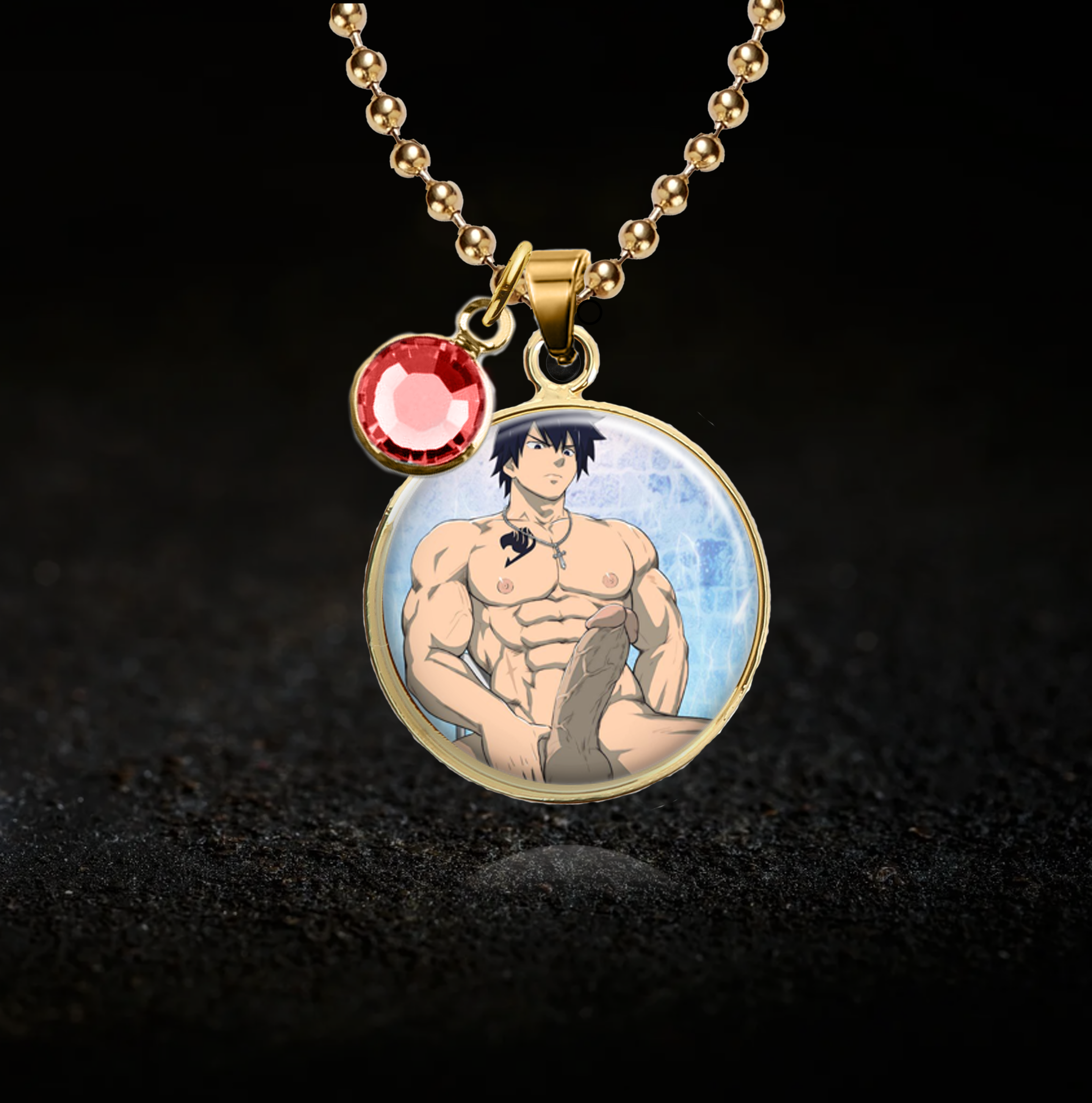 Masculine Boy, Hentai Necklace - Optional Birthstone