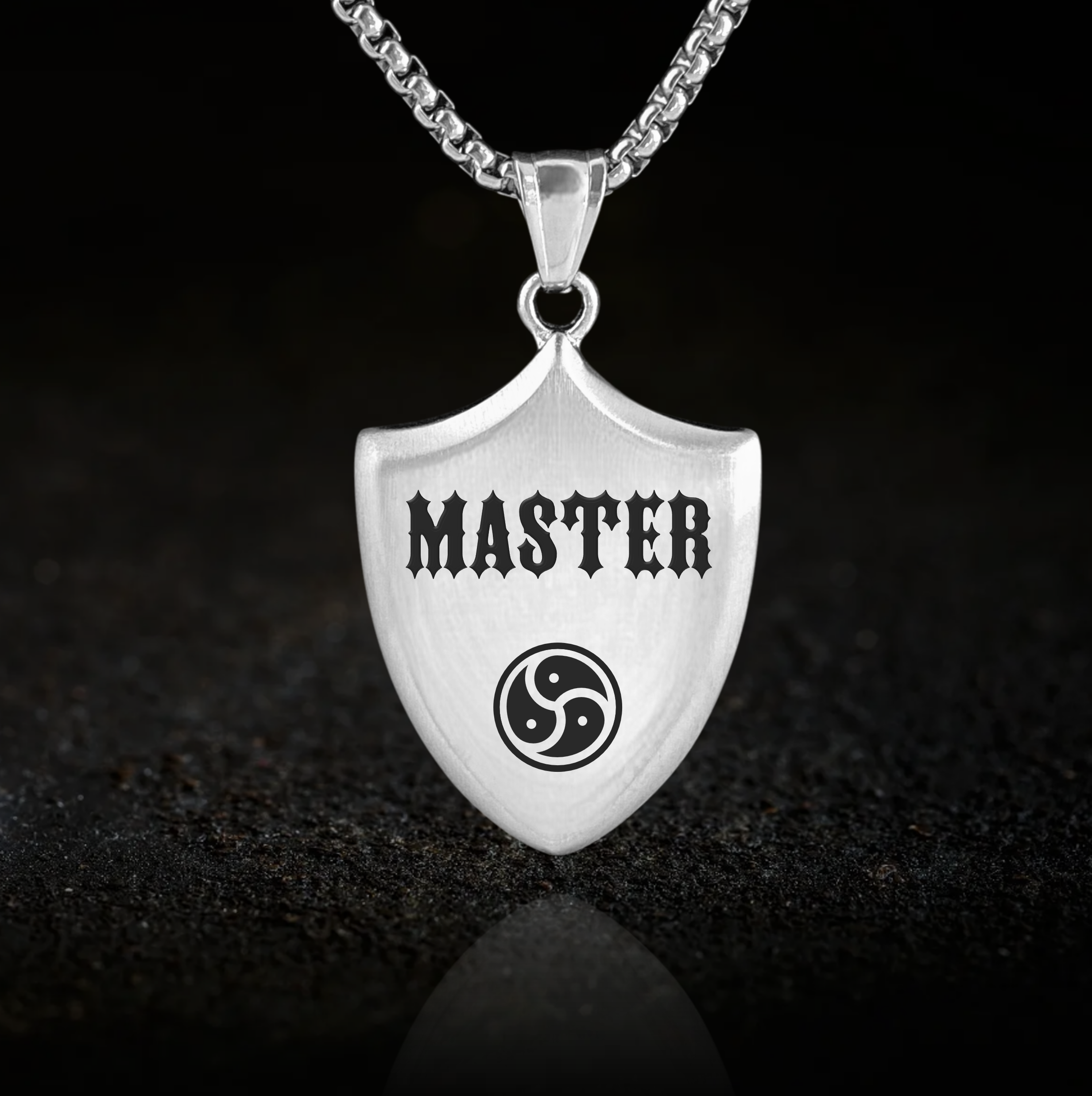 Dominant Master, BDSM Triskelion, Shield Pendant Necklace