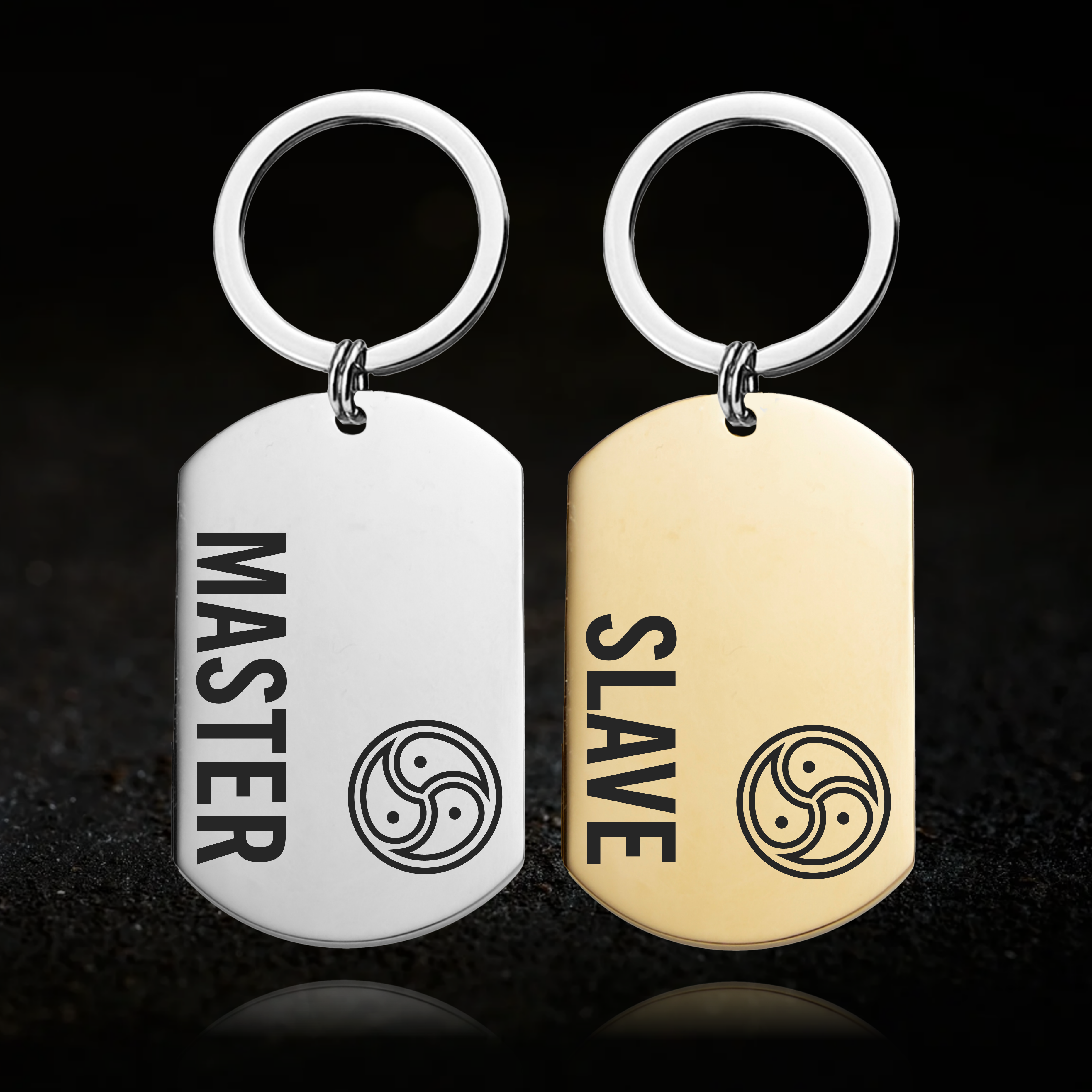 BDSM Triskelion Master and Slave, Keyring Set