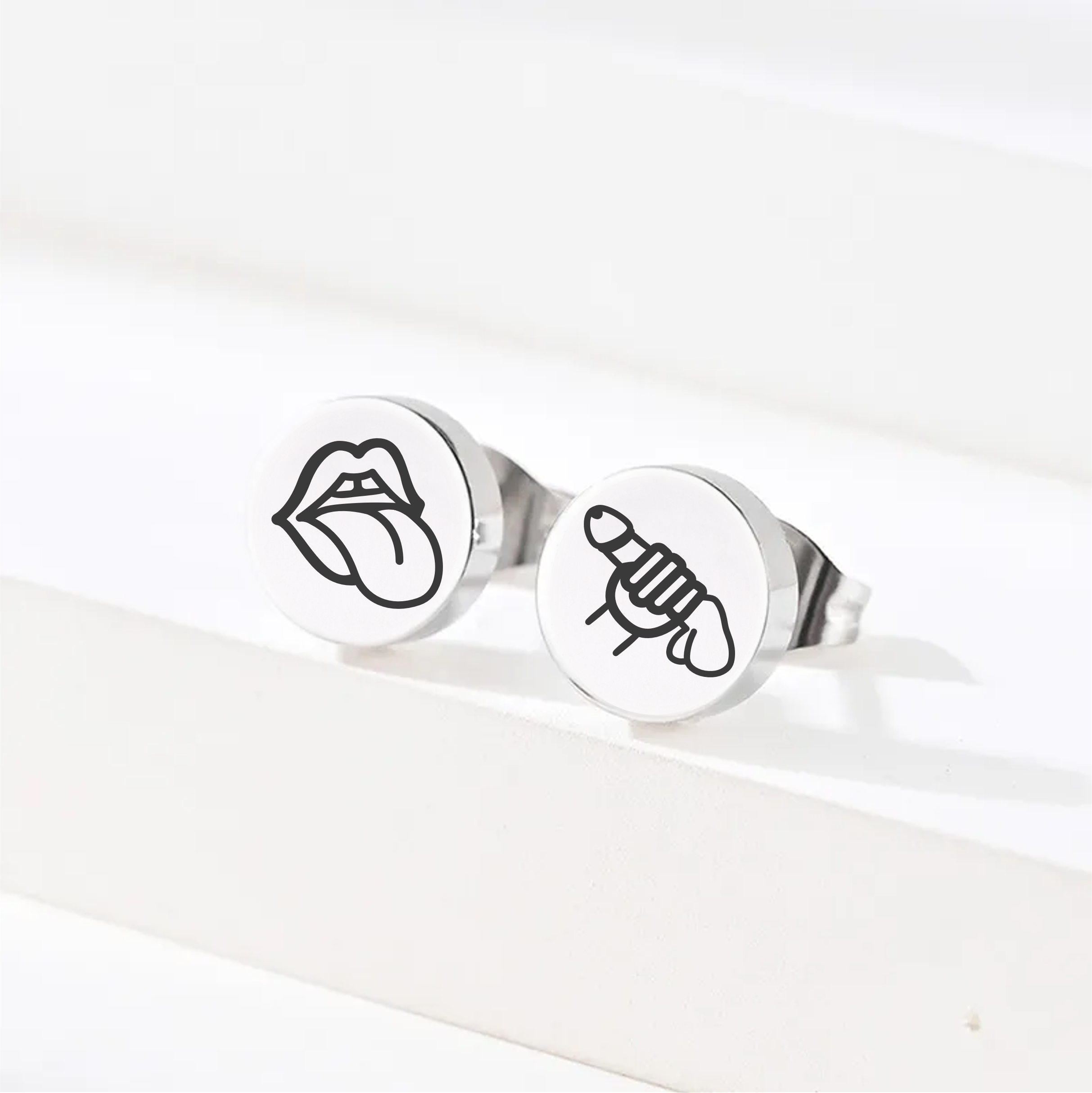 Cum Slut, Penis Stud Earrings