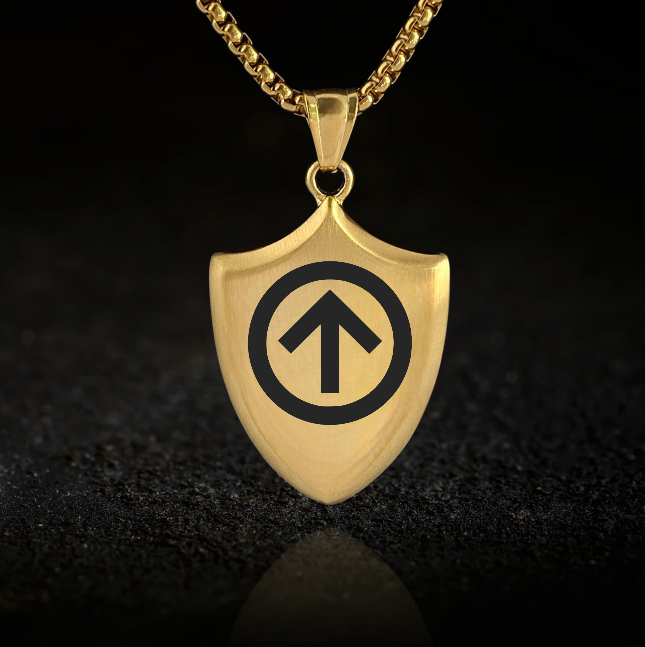 Submissive Collared Man, BDSM Shield Pendant Necklace