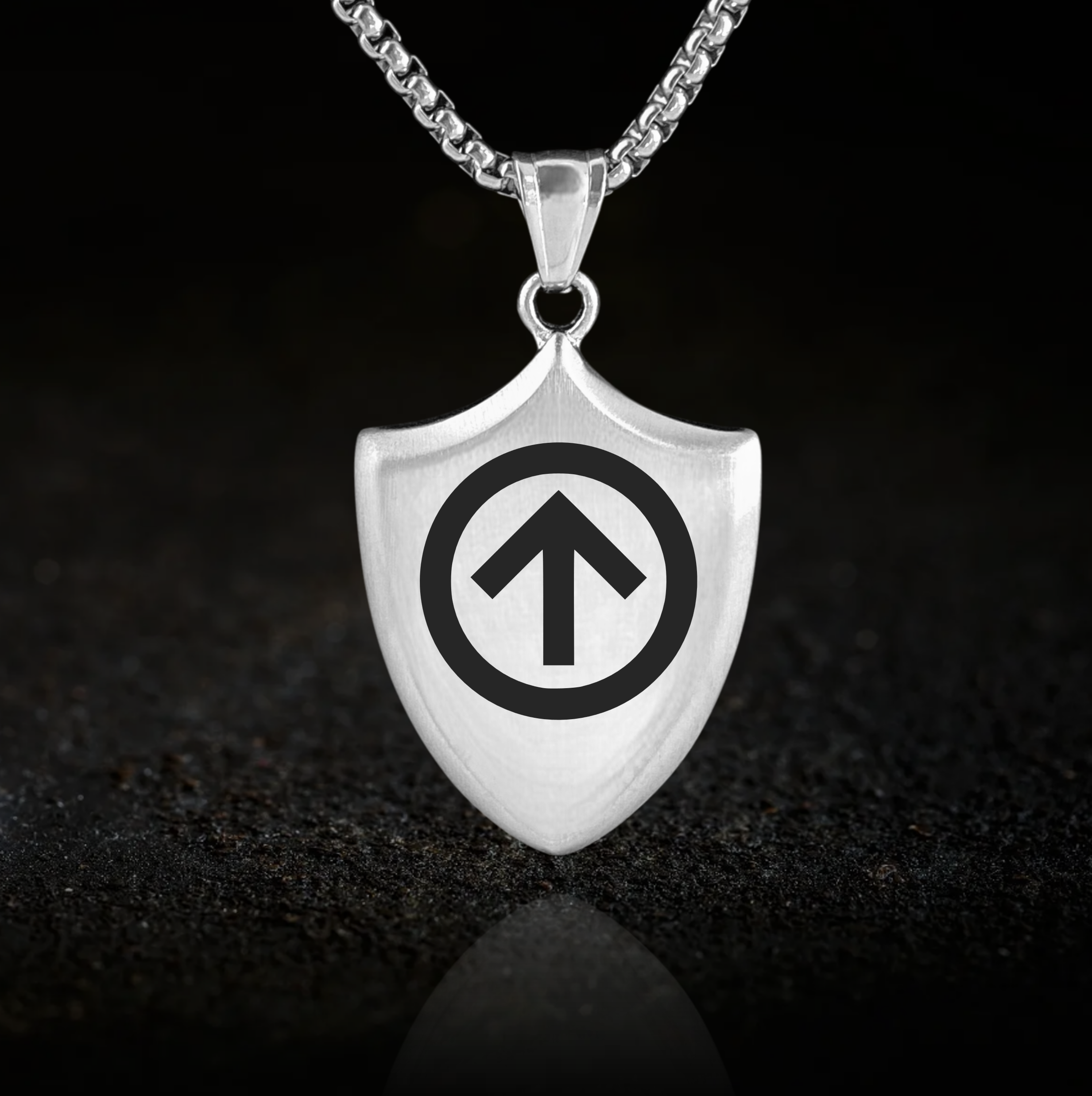 Submissive Collared Man, BDSM Shield Pendant Necklace