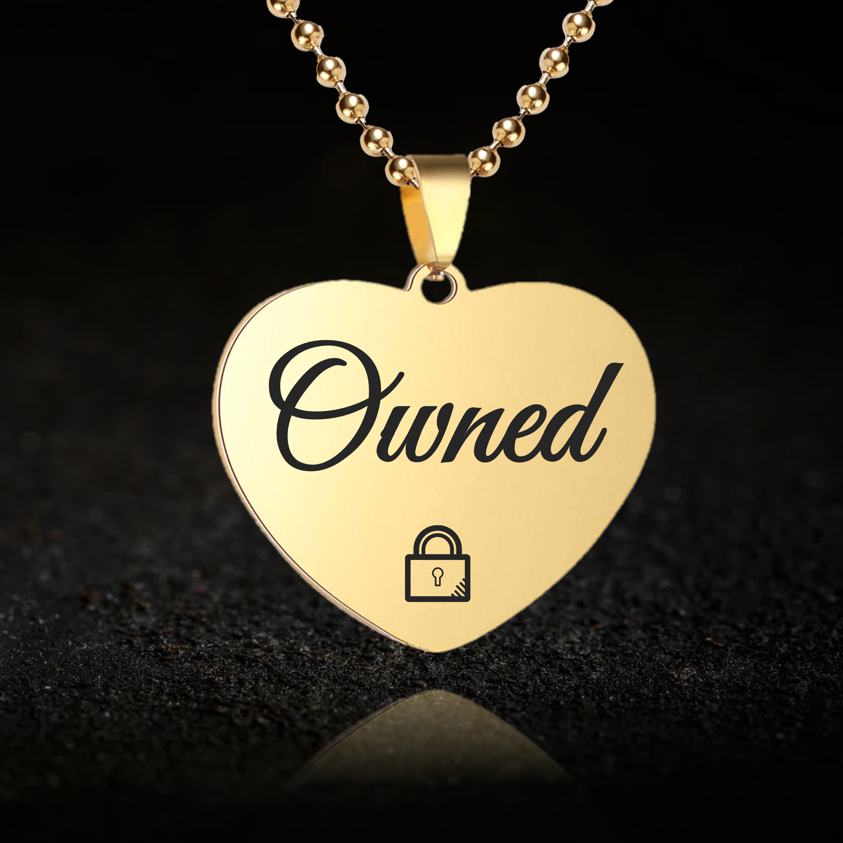 Submissive Owned, BDSM Heart Necklace