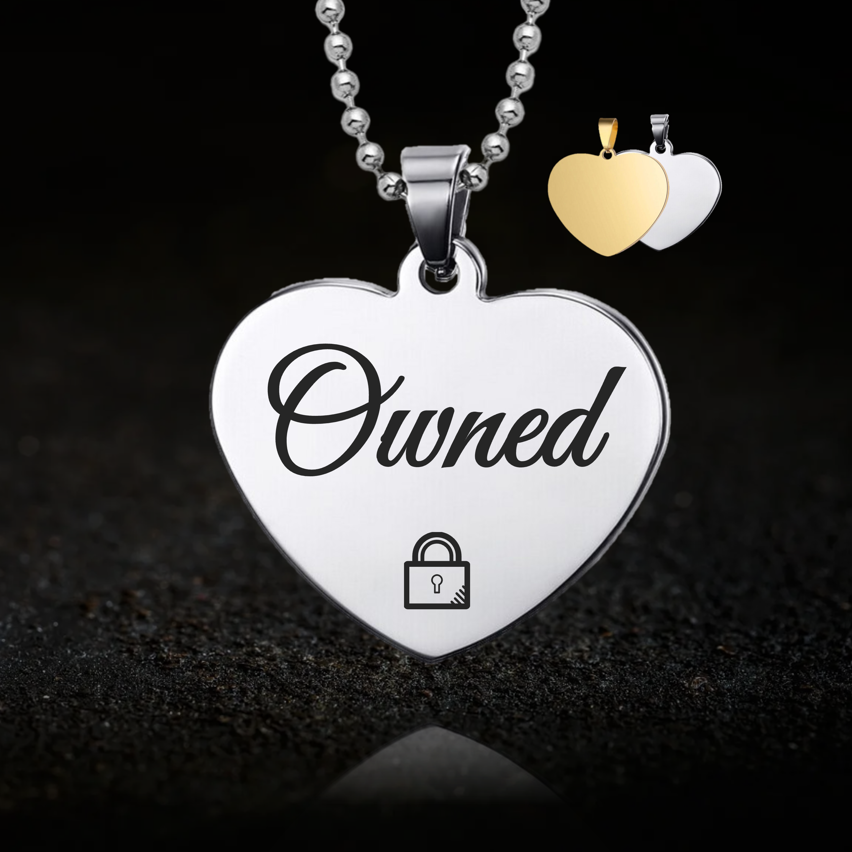 Submissive Owned, BDSM Heart Necklace