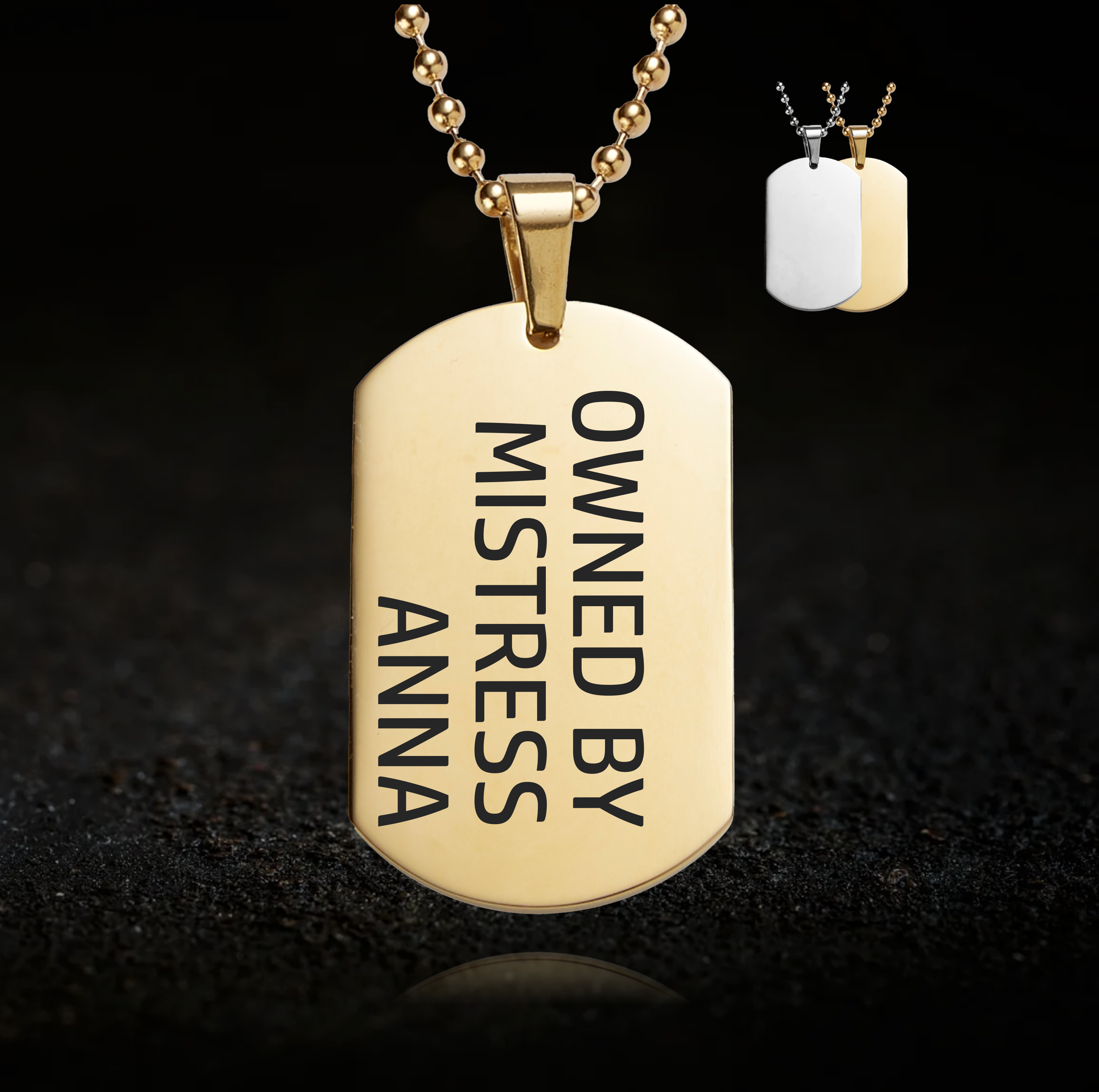 Owned by Mistress Necklace - Personalised Submissive Necklace