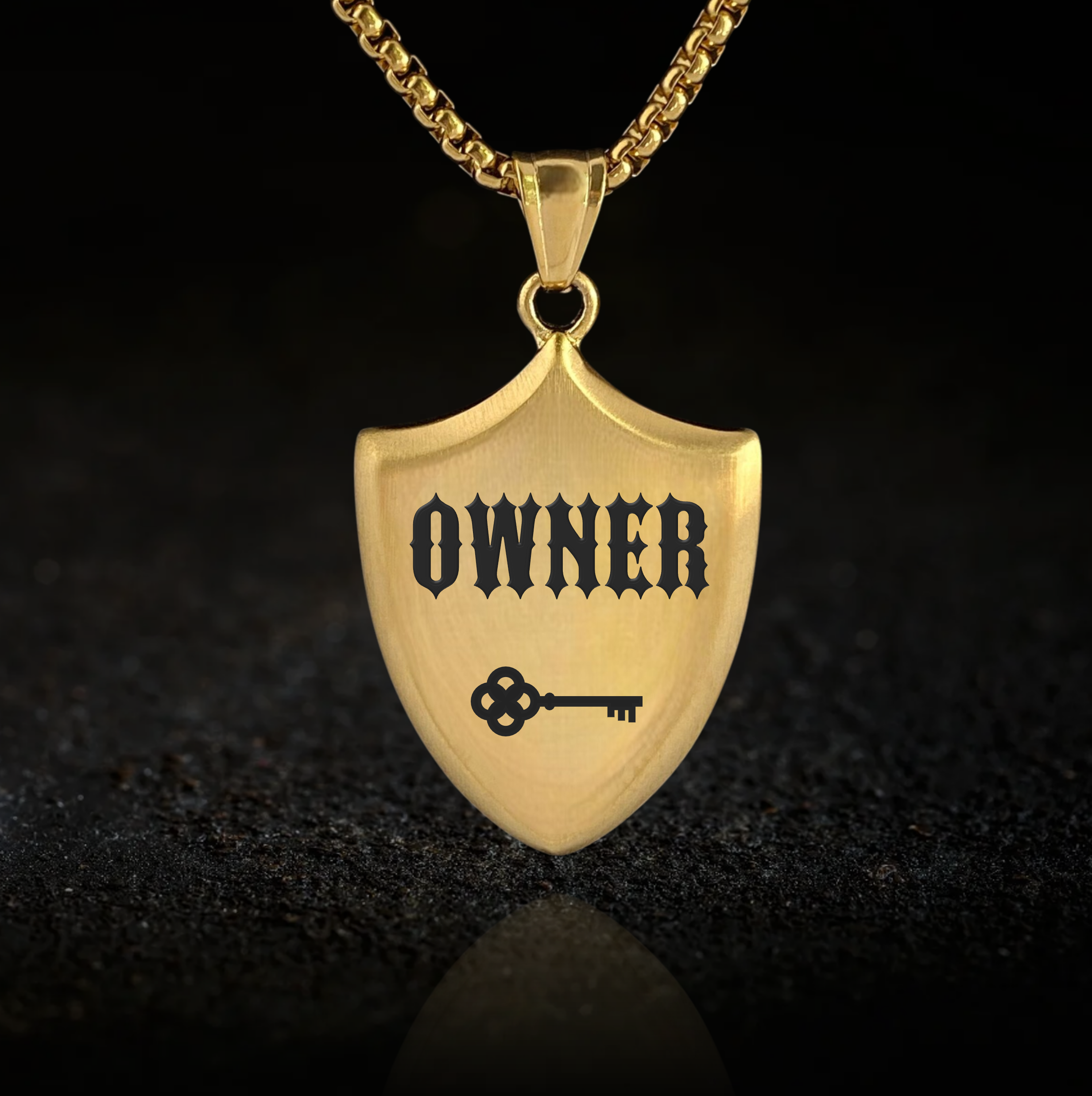 Dominant Owner's Key, BDSM Shield Pendant Necklace