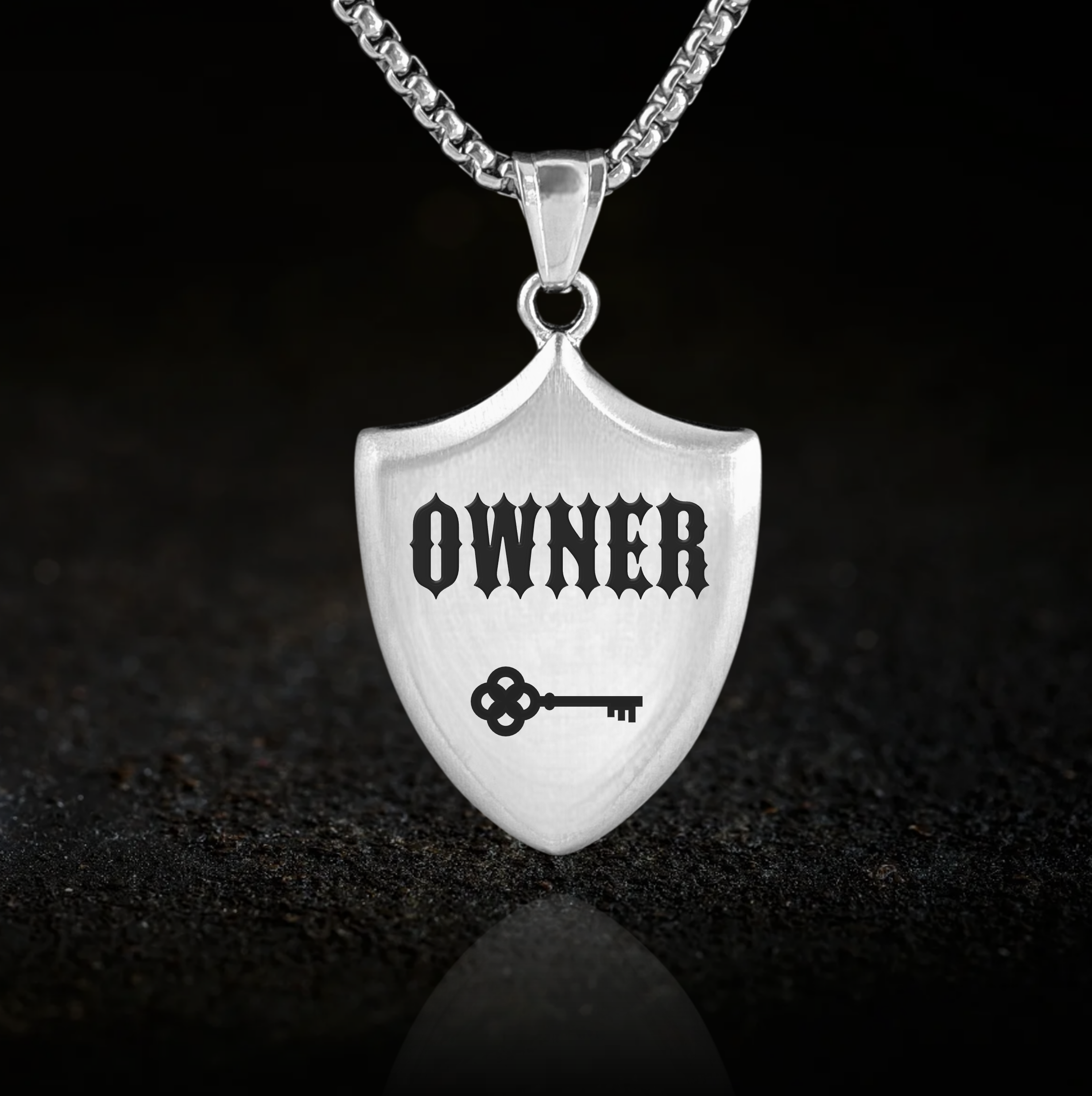 Dominant Owner's Key, BDSM Shield Pendant Necklace