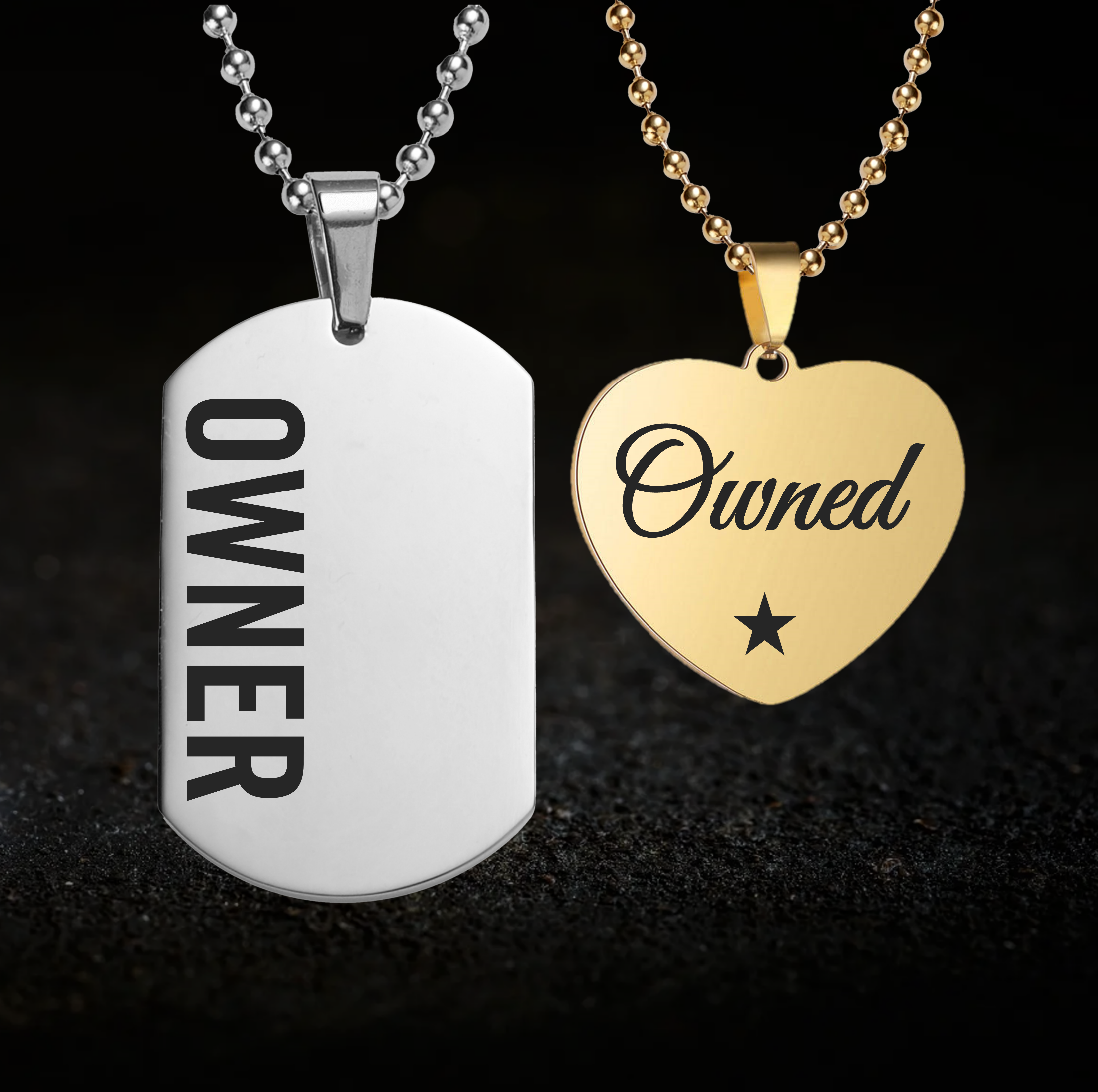 Owner and Owned Necklace Set - Dominant and Submissives