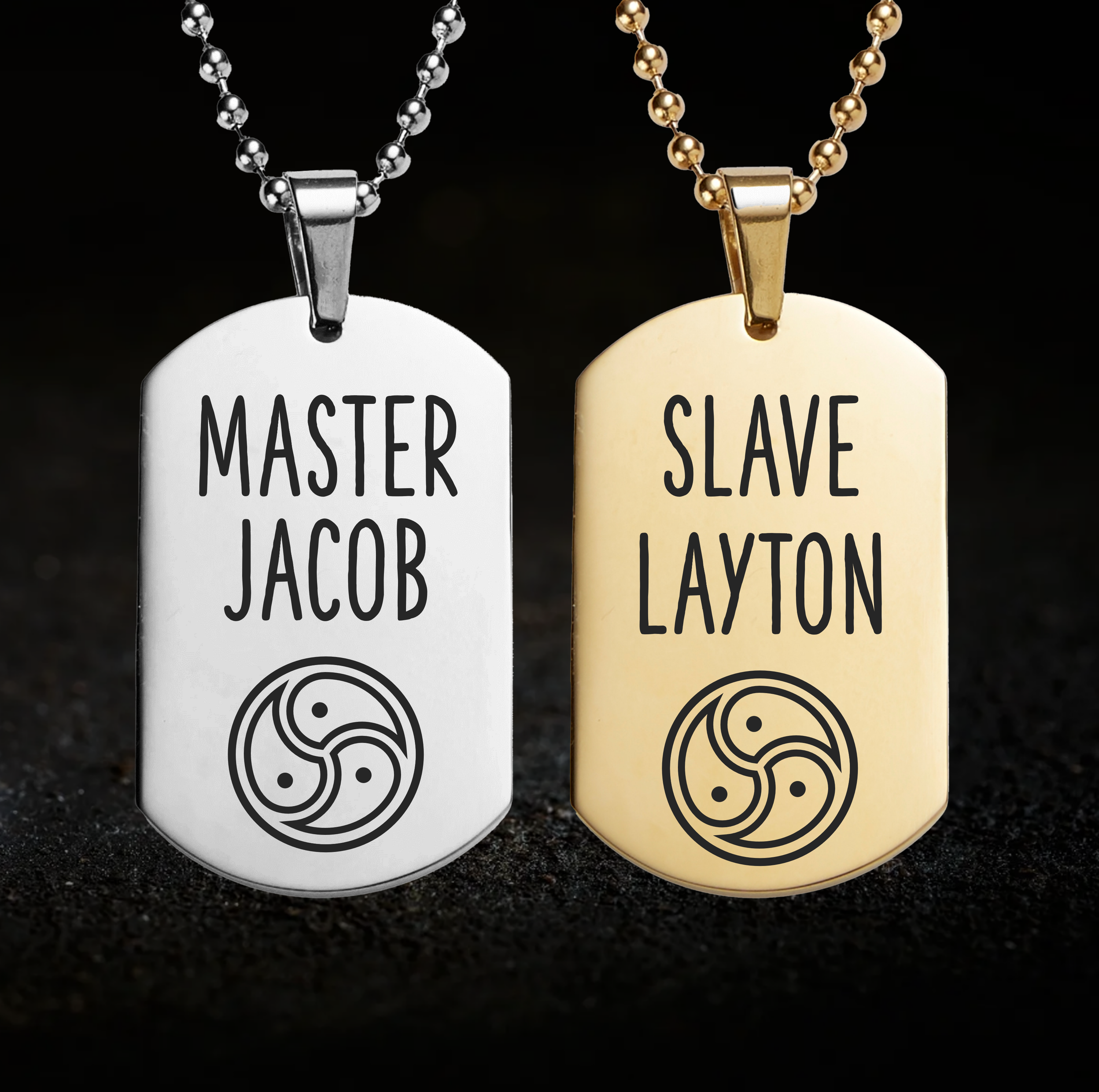 Triskelion, Master and Slave Necklace Set