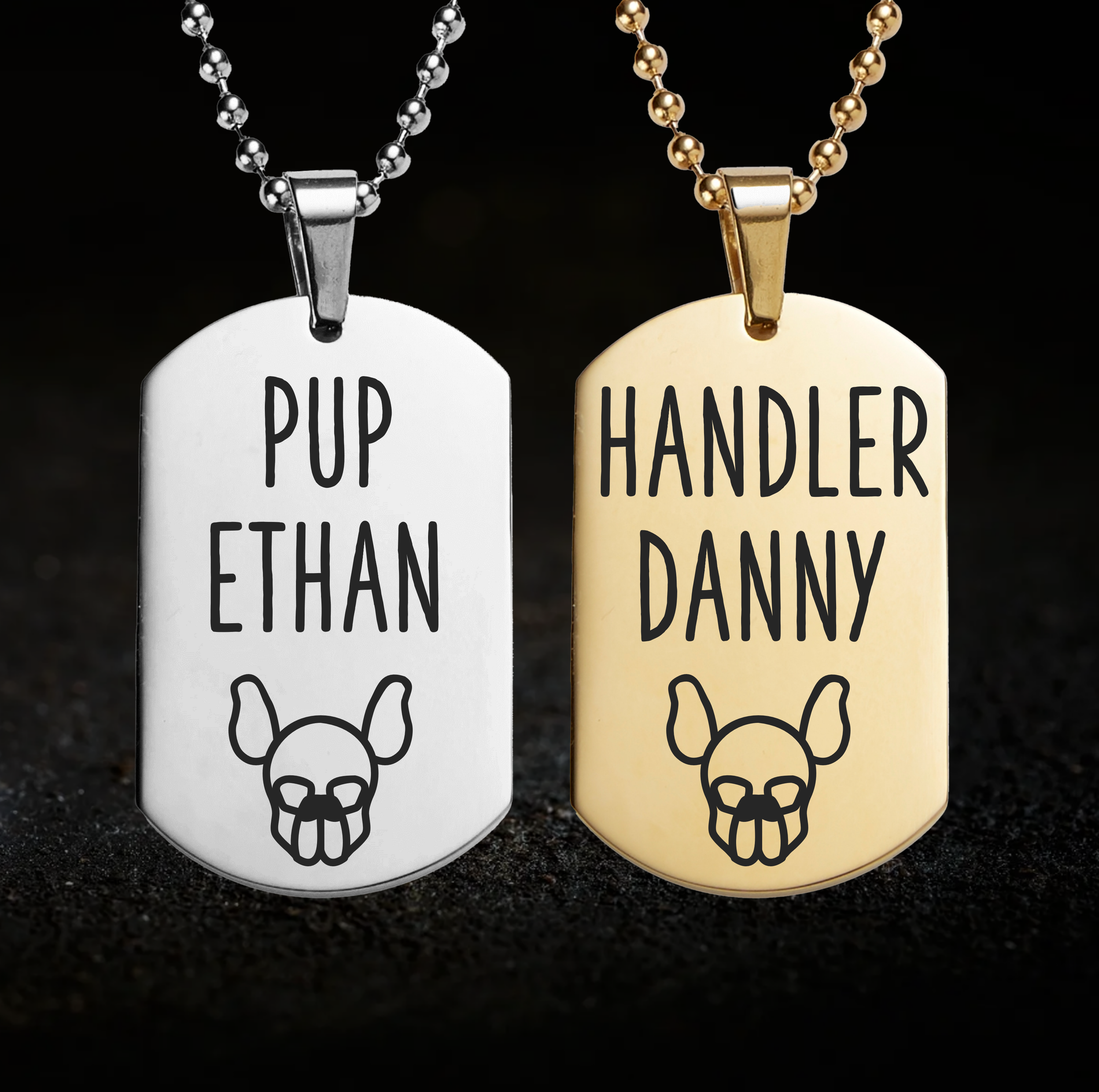 Human Puppy Play and Handler Necklace Set