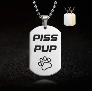 Gold fetish necklace with paw charm – watersports and pup play accessory