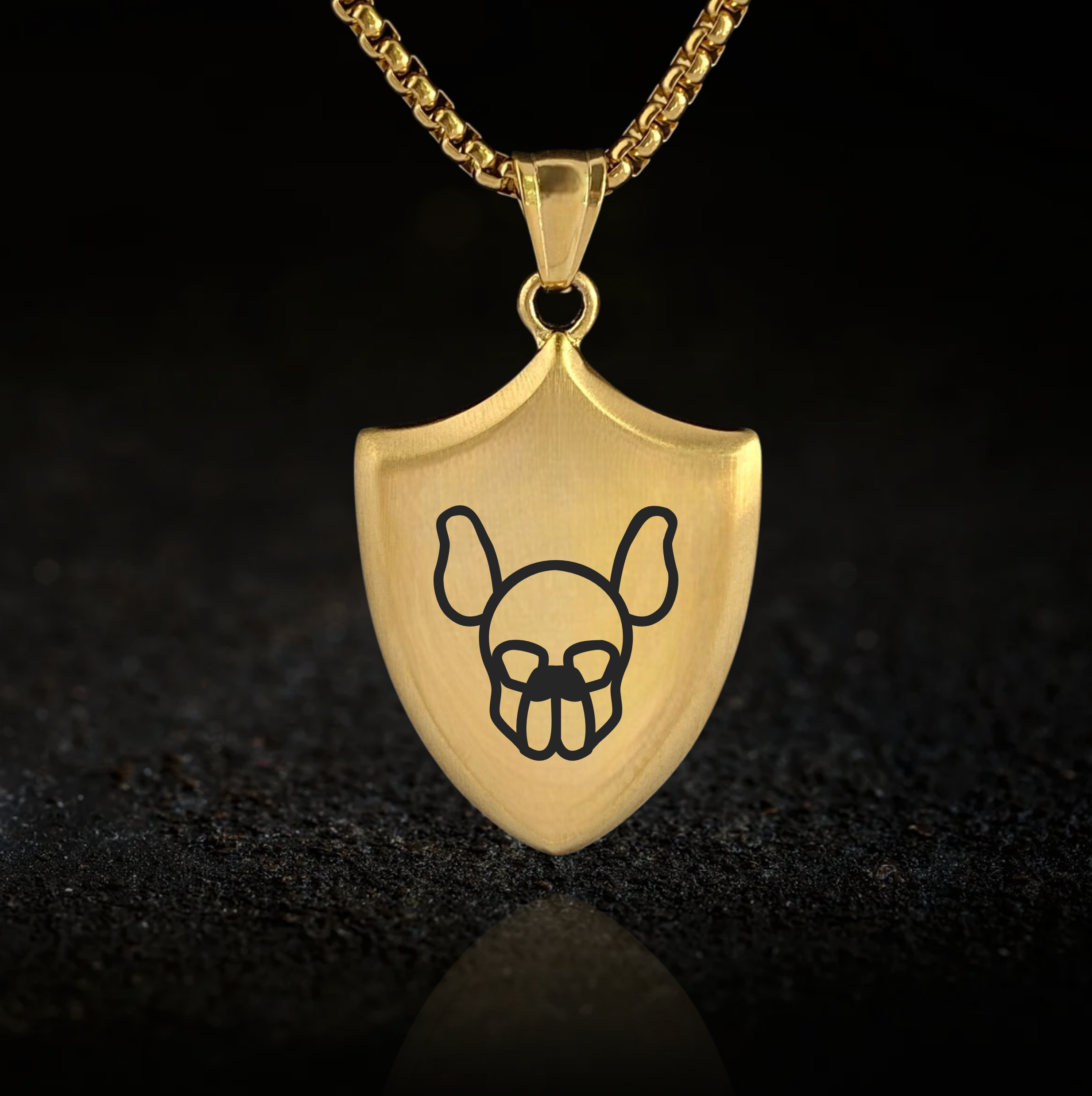 Human Puppy Play, Shield Pendant Necklace