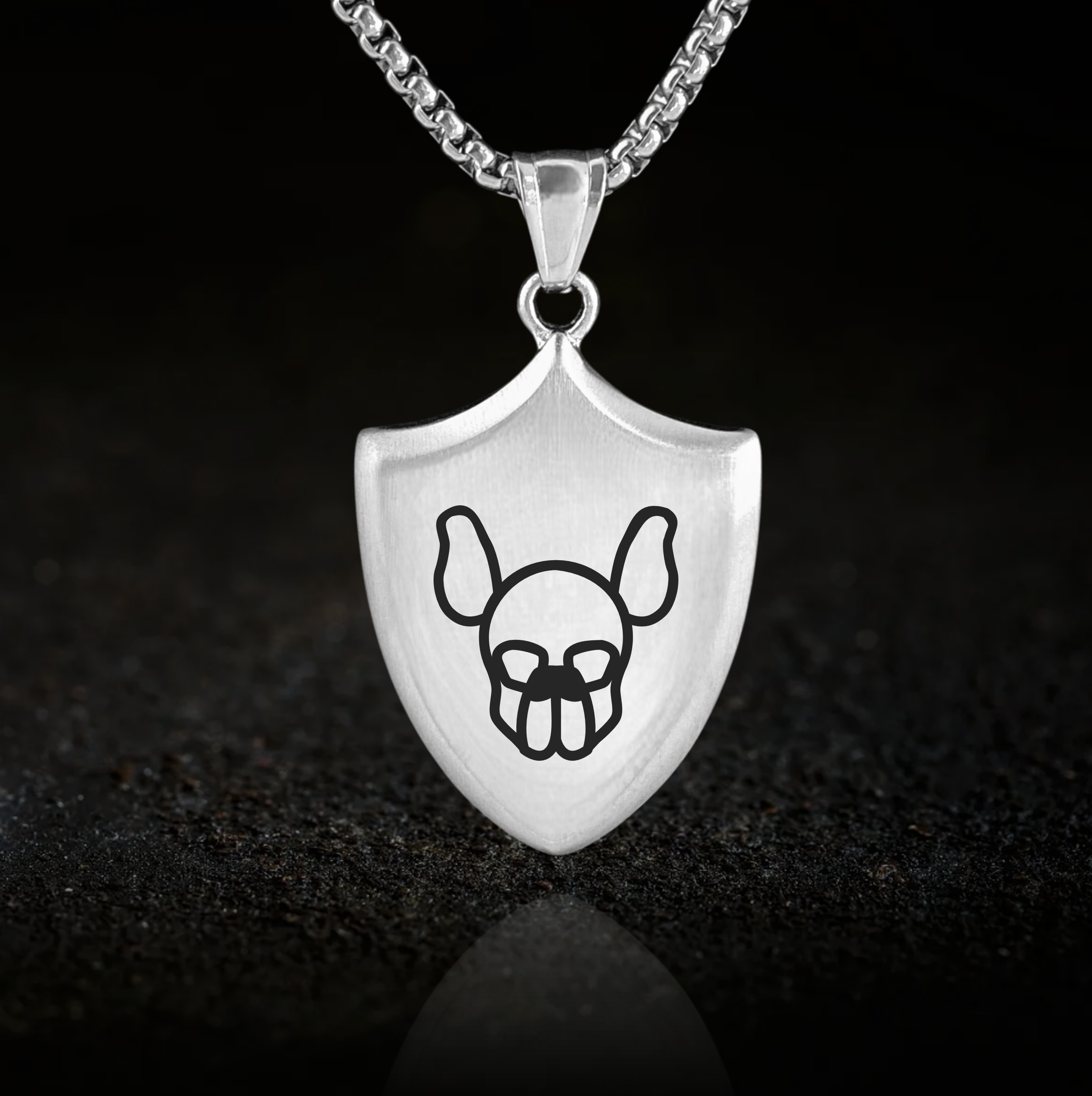 Human Puppy Play, Shield Pendant Necklace