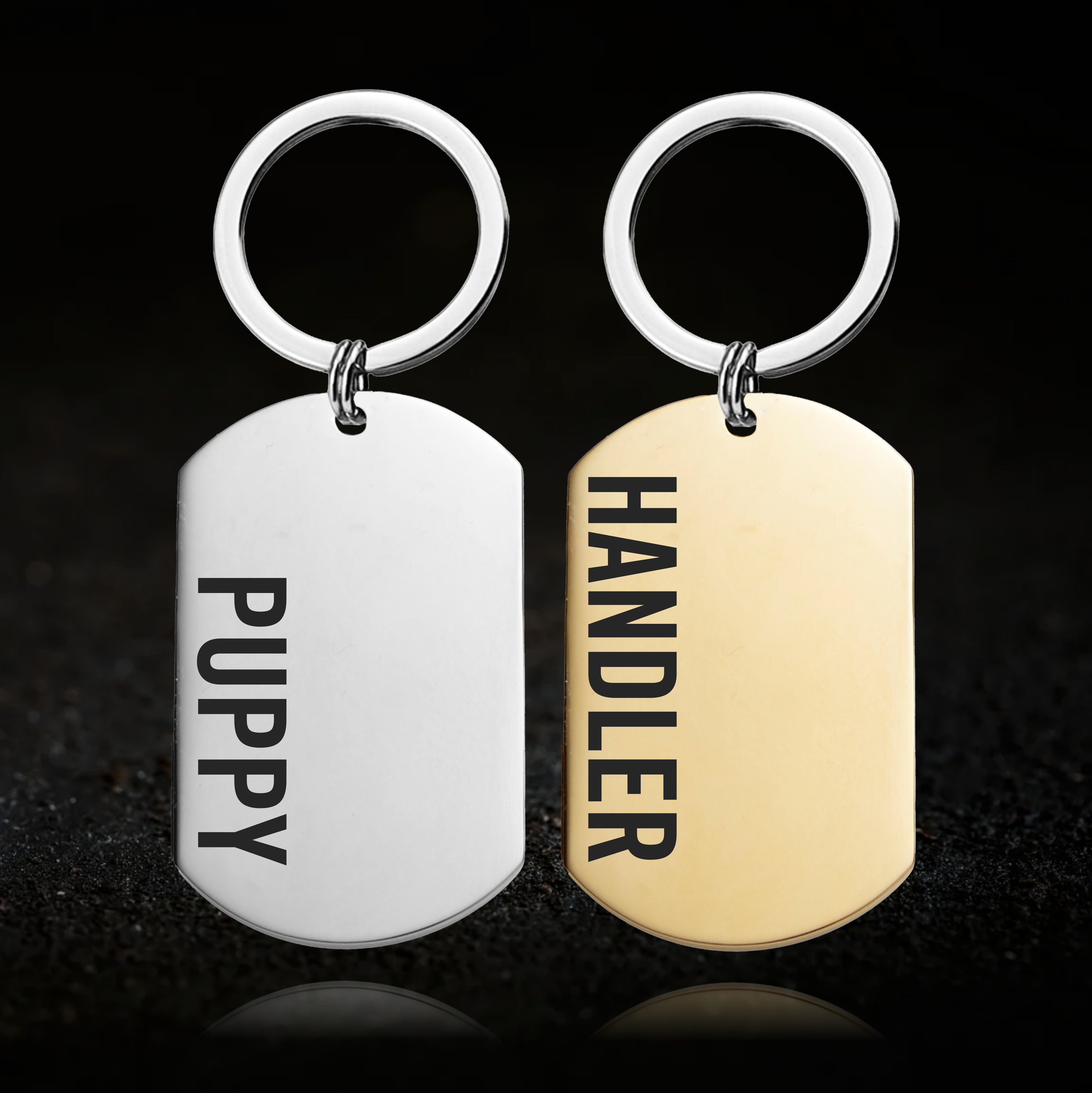 Puppy and Handler, Keyring Set