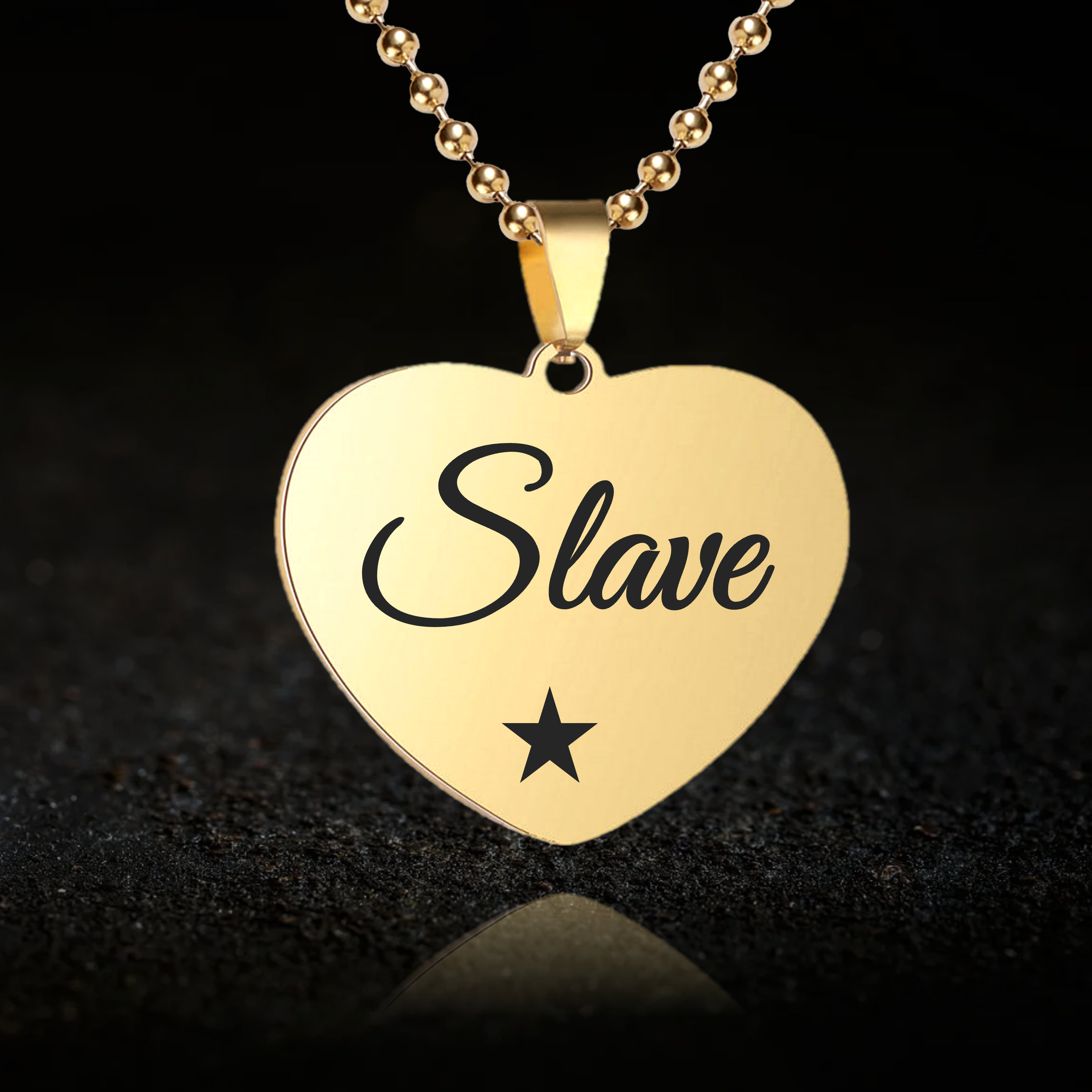 Submissive Slave, BDSM Heart Necklace