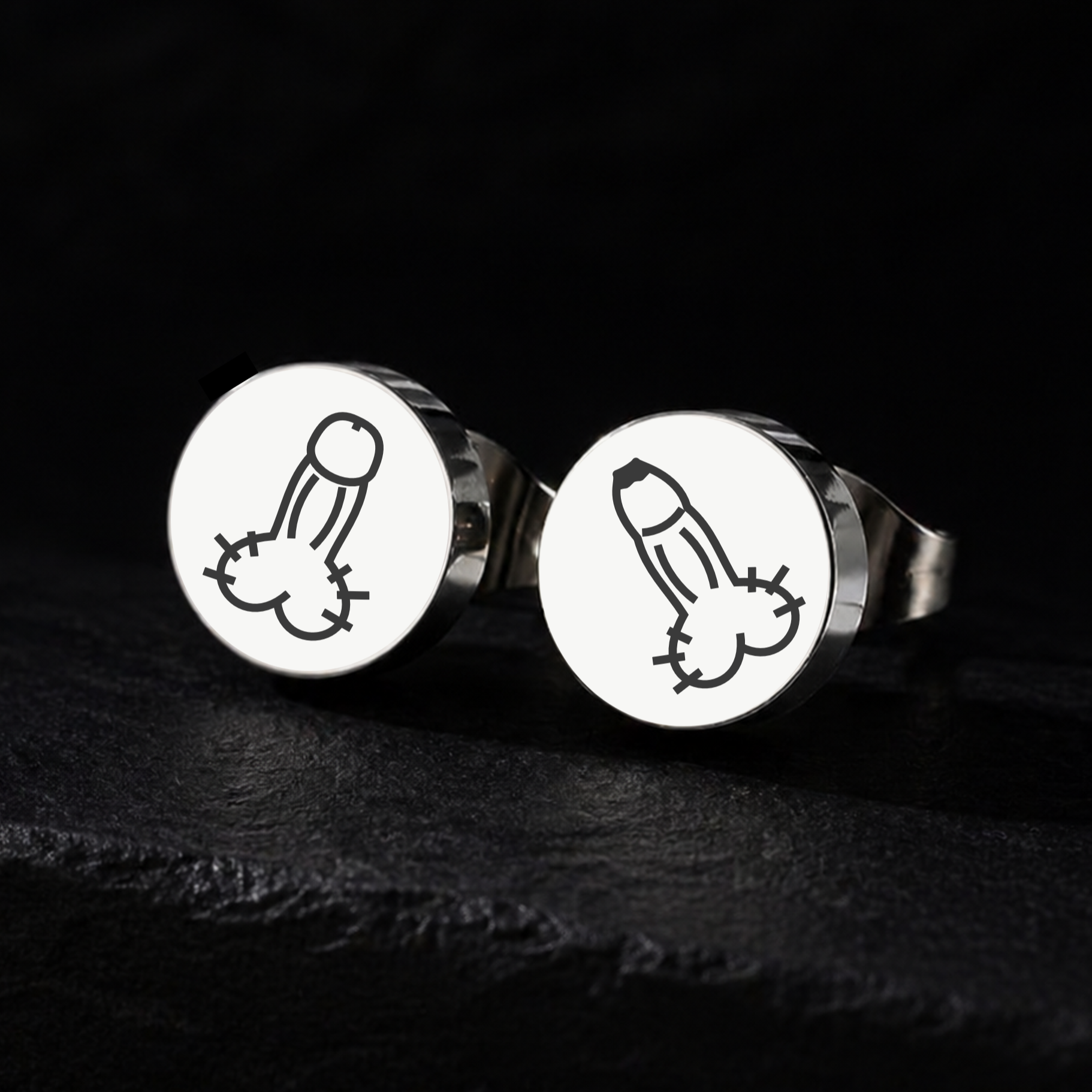 Cut/Uncut Penis, Stud Earrings
