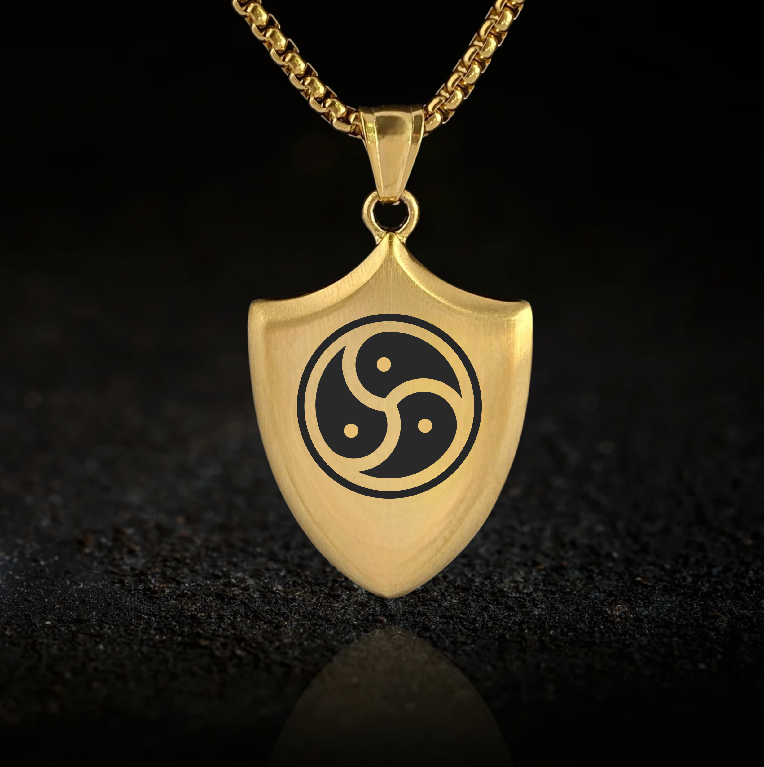 BDSM Triskelion, Shield Pendant Necklace