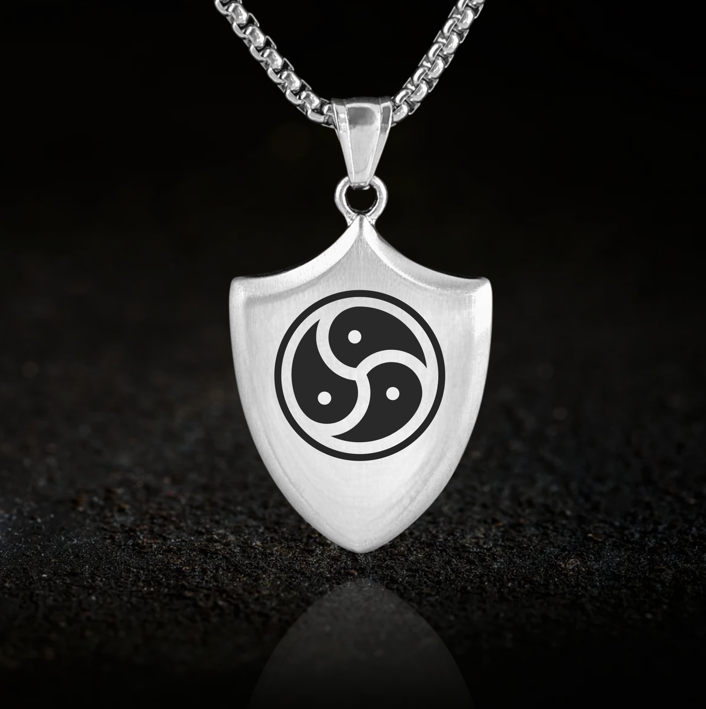 BDSM Triskelion, Shield Pendant Necklace