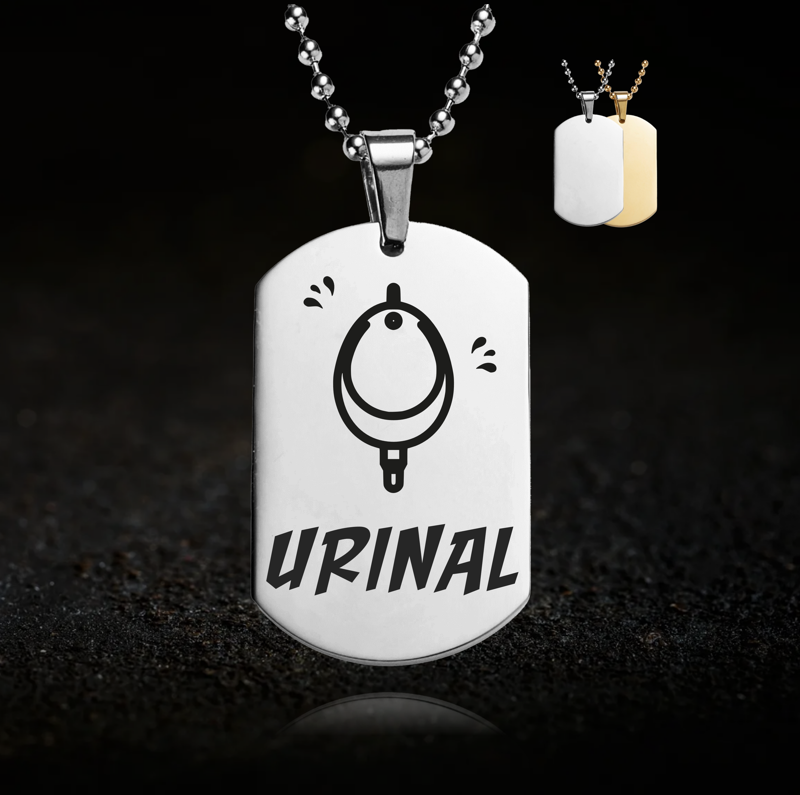 NSFW urinal-themed pendant necklace – kink accessory for pee play and watersports