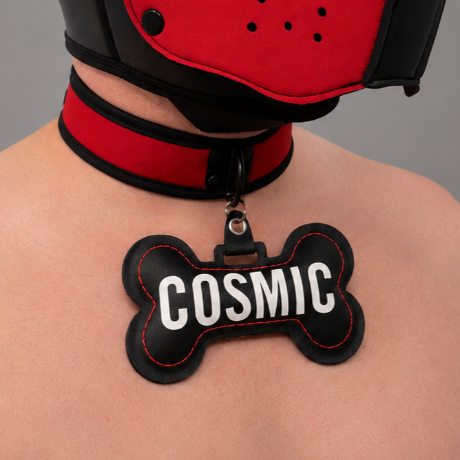 Lifesize, Human Puppy Play Bone Tag & Collar Bundle - Personalised