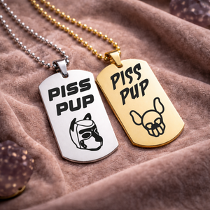 Pup play role tag necklace stainless steel fetish jewellery pendant
