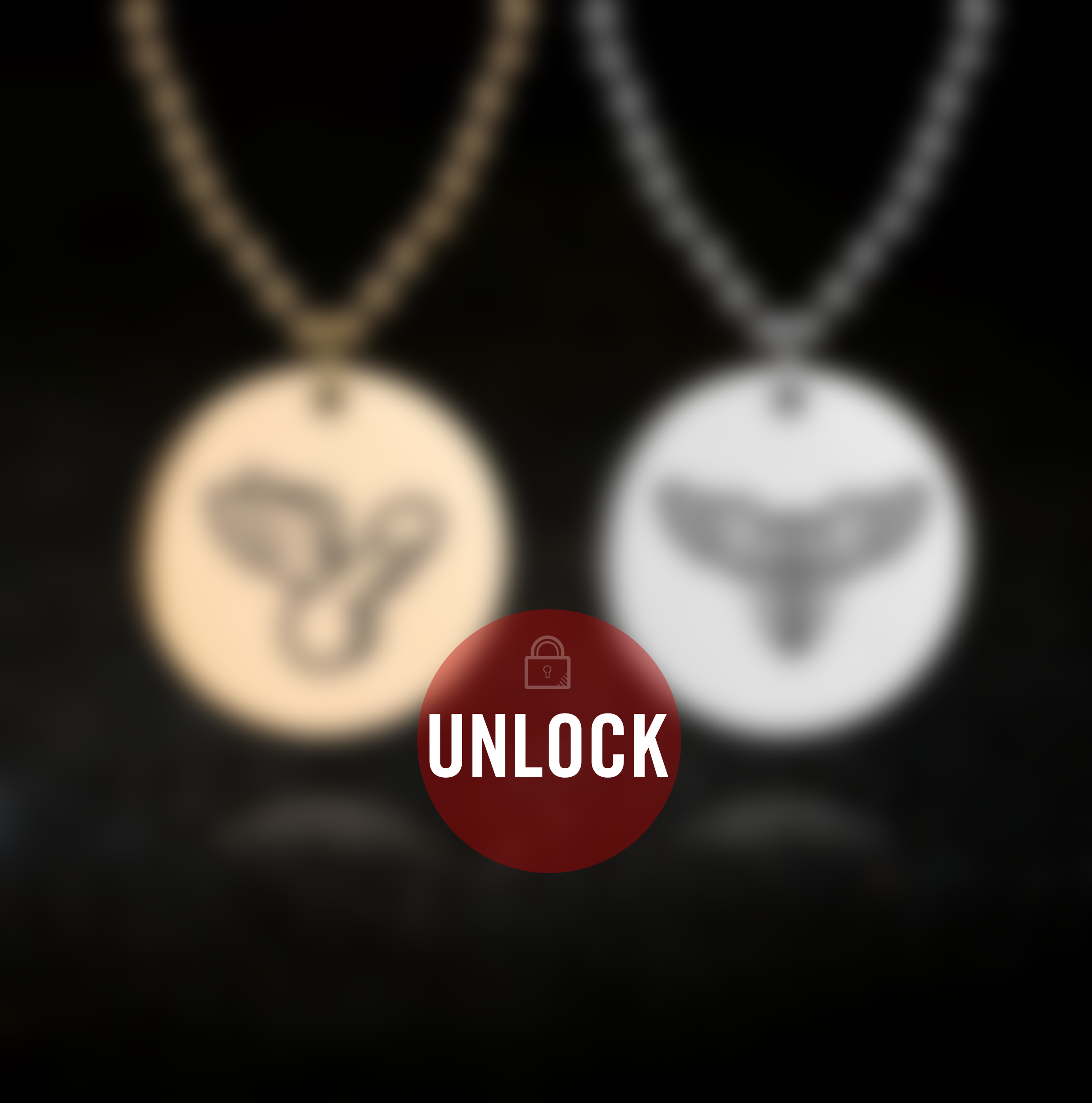 Couple's Fetish Necklace Set - Winged Penis and Vagina Pendants