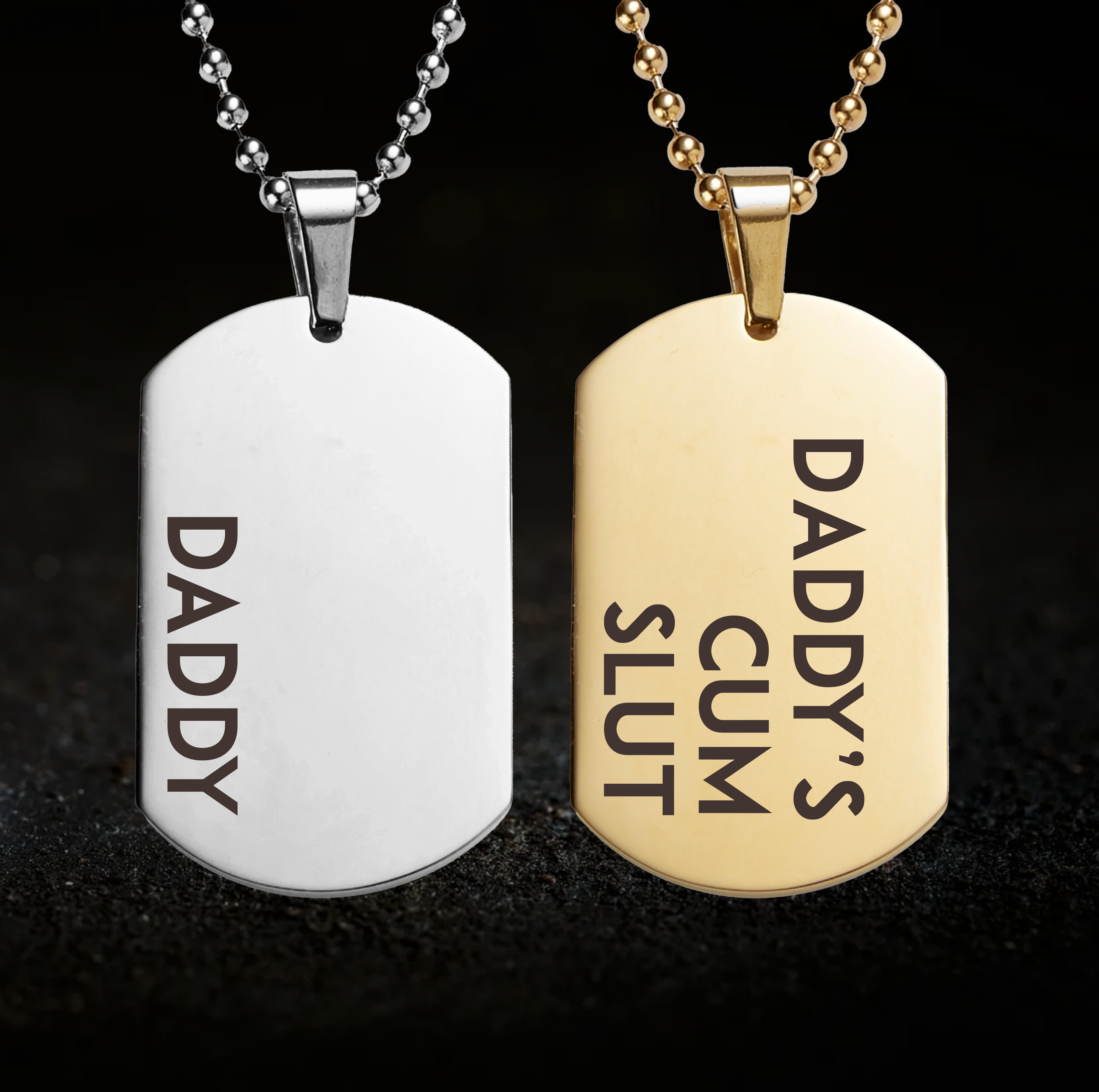 Daddy and Daddy's Obedient Cum Slut Necklace Set