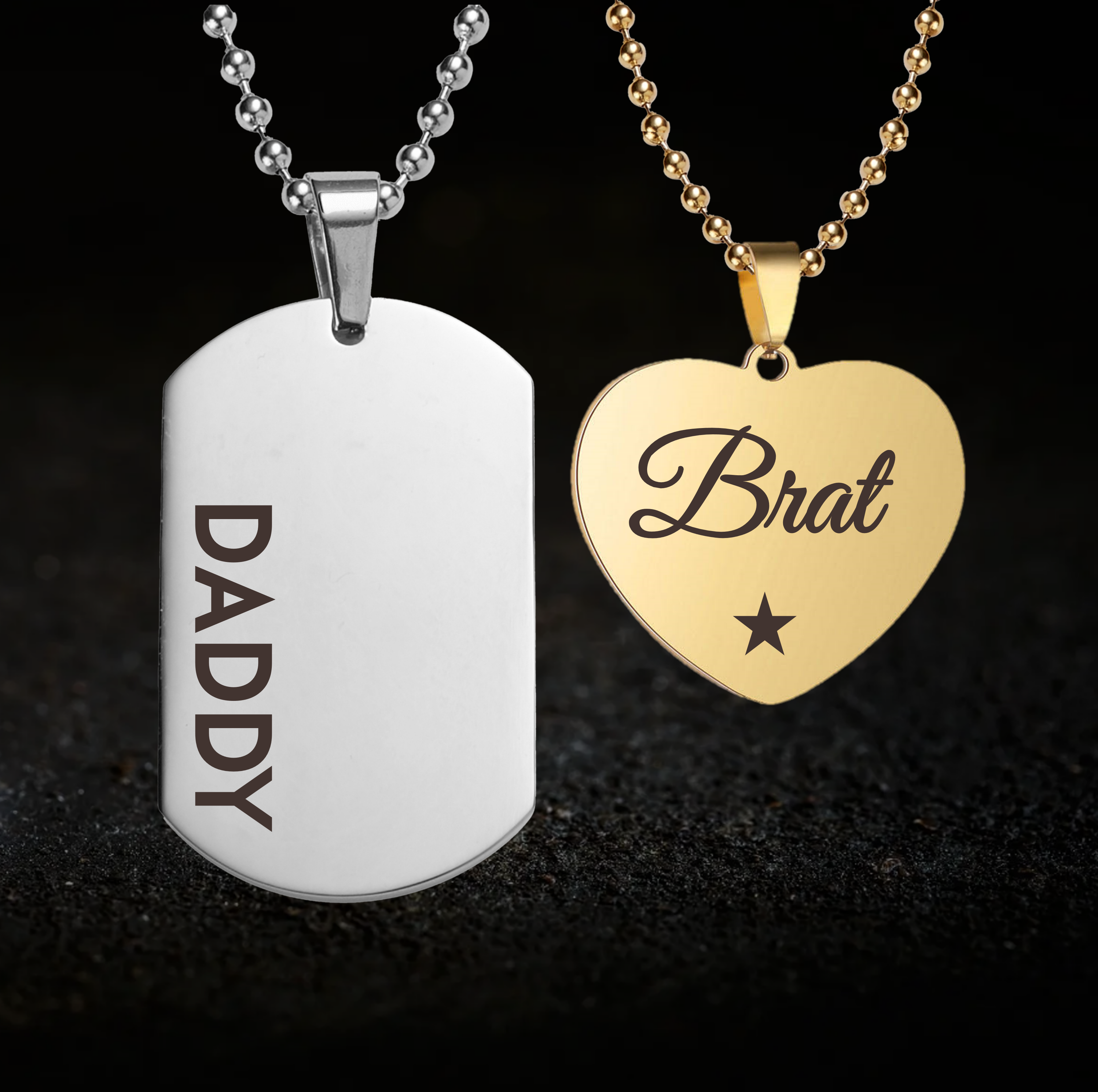 Daddy and Submissive Brat, Necklace Set - DDLG
