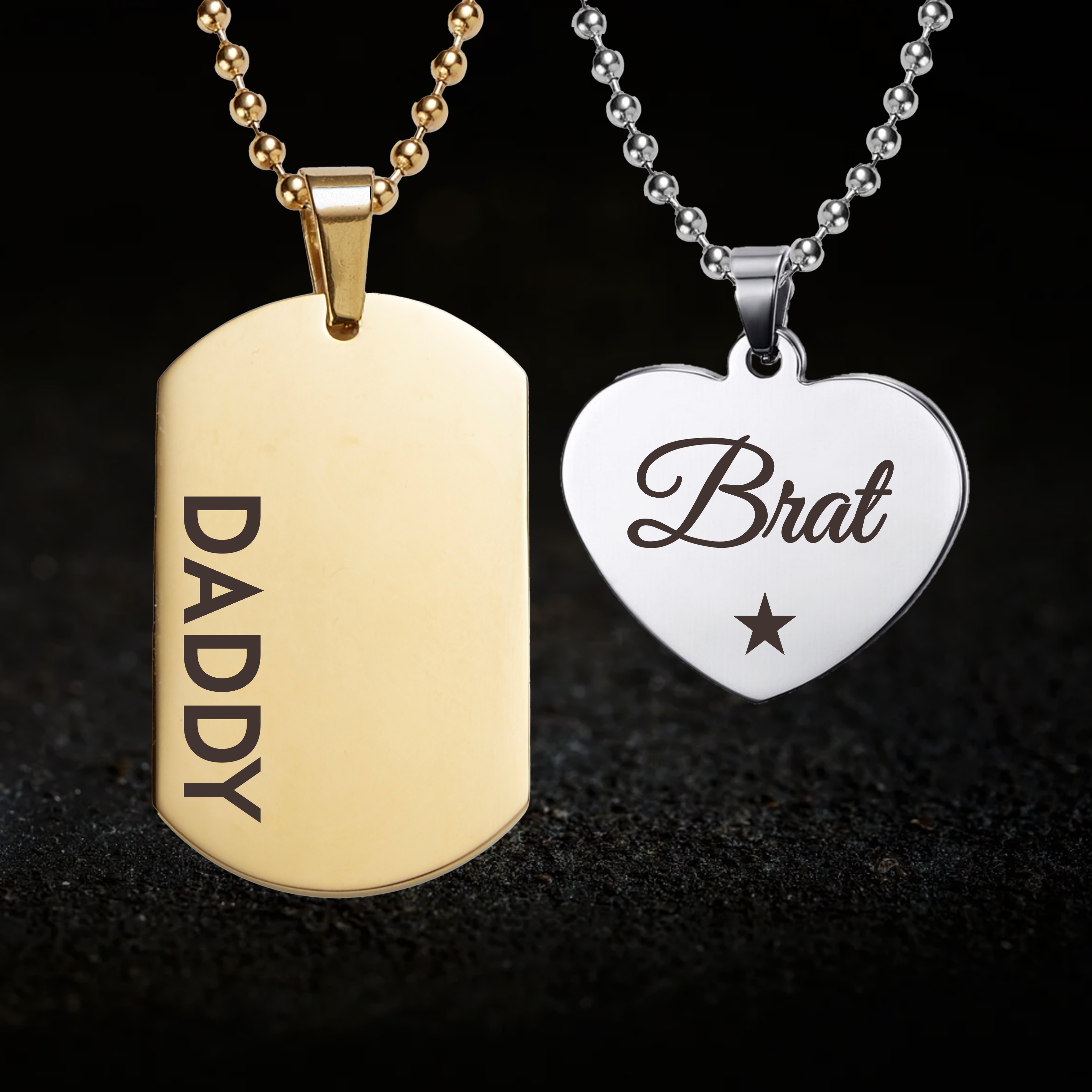 Daddy and Submissive Brat, Necklace Set - DDLG