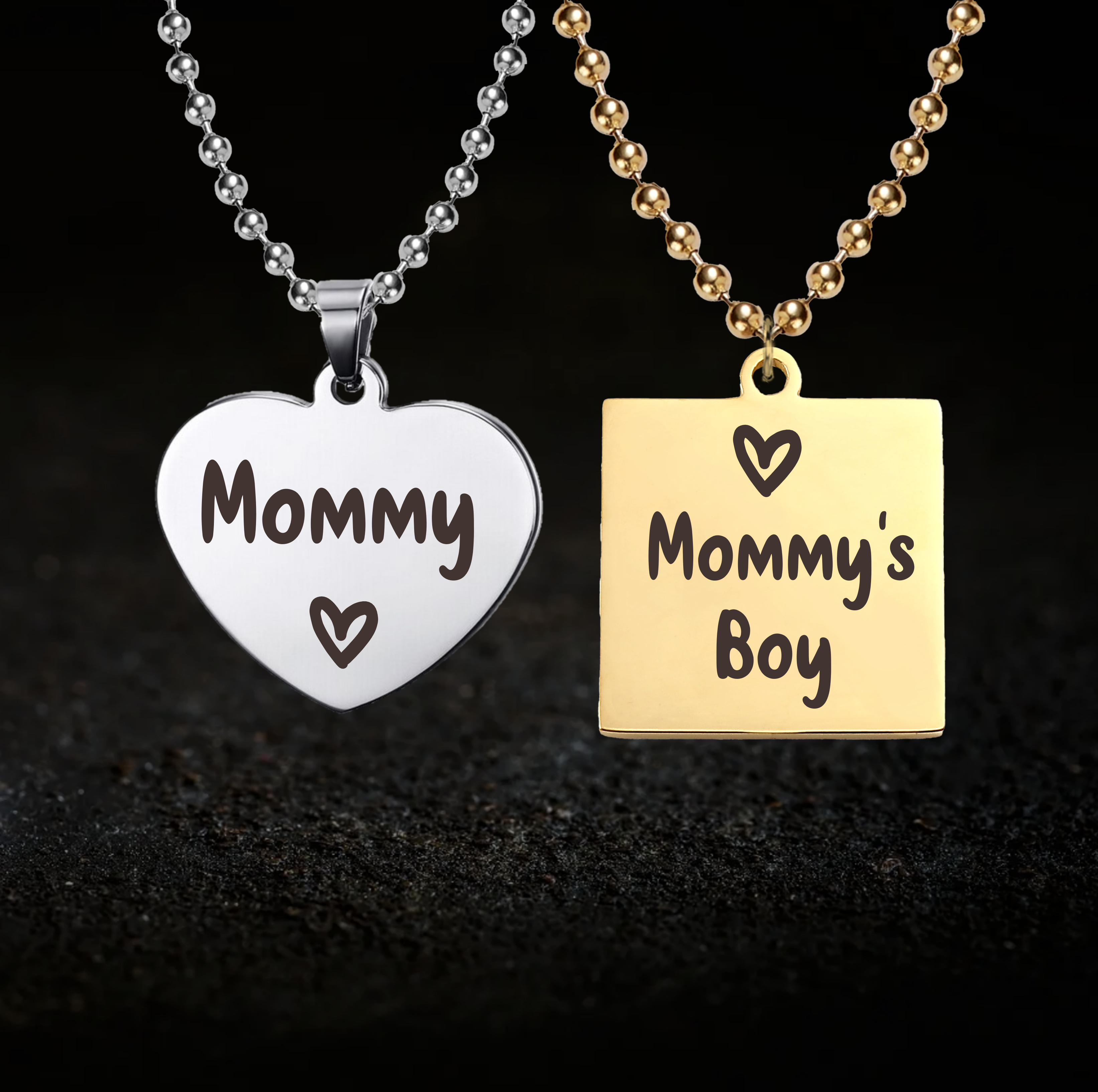 Dominant Mommy and Submissive Boy Necklace Set