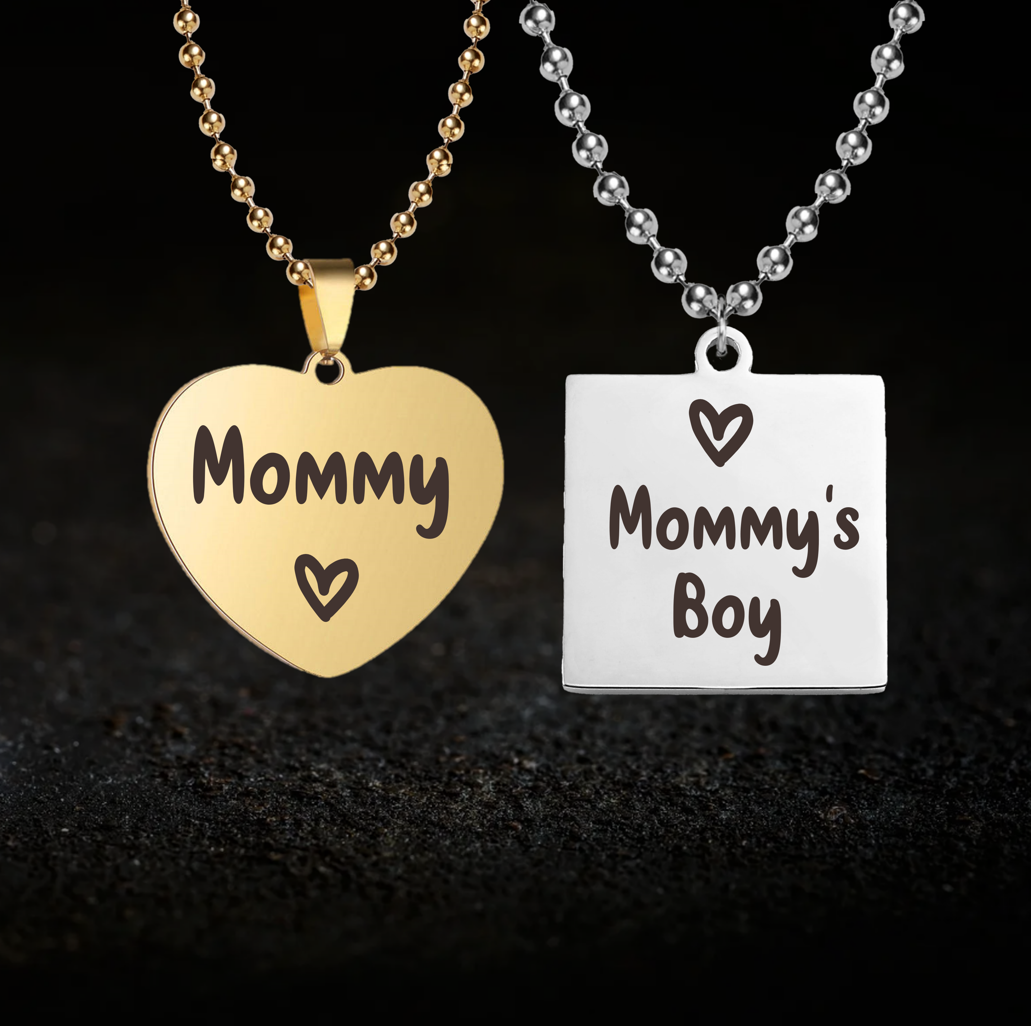 Dominant Mommy and Submissive Boy Necklace Set