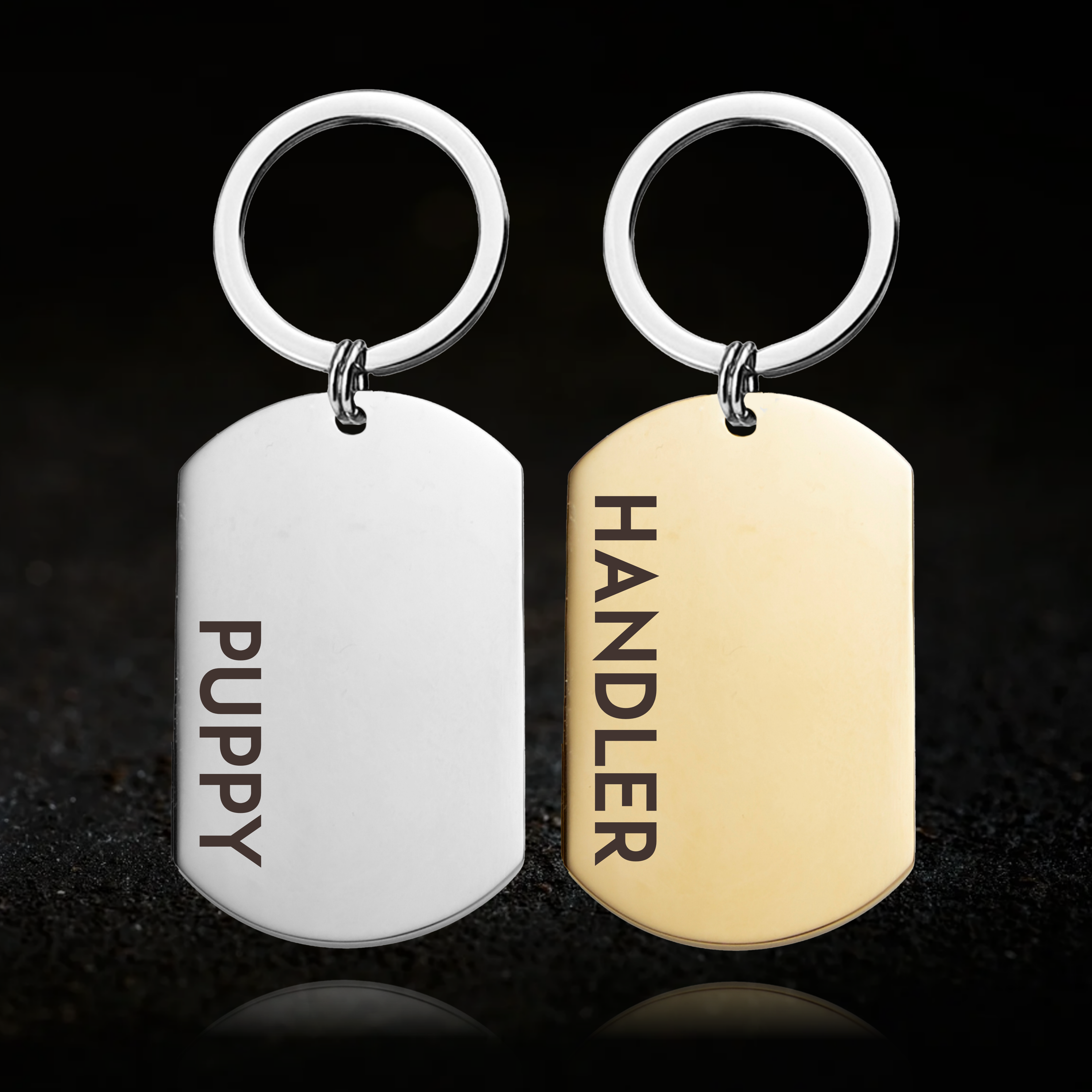Puppy and Handler Keyring